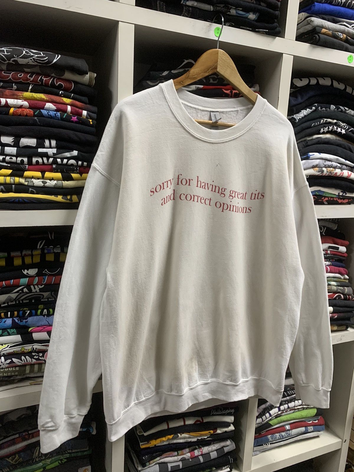 Gildan × Vintage Vintage sorry Sweater Size US XL / EU 56 / 4 - 4 Thumbnail
