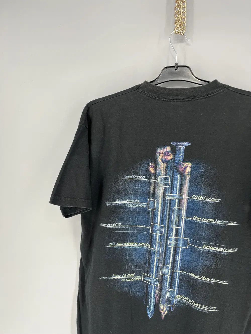 Band Tees × Vintage NIGHT IN GALES T-SHIRT "Nailwork" - absolute rarity, 1999 Size US XL / EU 56 / 4 - 9 Thumbnail