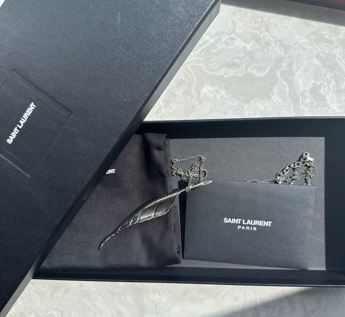 Saint Laurent Paris saint laurent Old Feather Necklace-2505 Size ONE SIZE - 2 Thumbnail