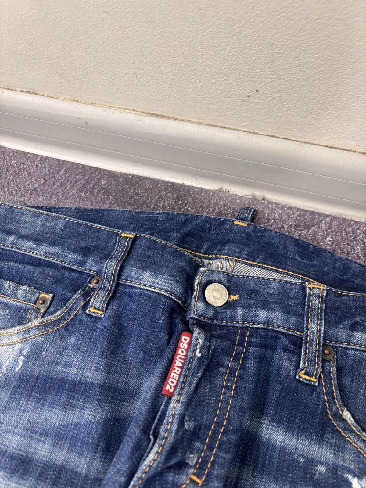 Dsquared2 Dsquared2 Women’s Distressed Painted Blue Denim Jeans Size 30" / US 8 / IT 44 - 6 Thumbnail