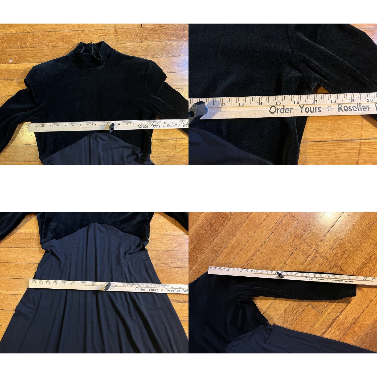 Velvet VINTAGE Chetta B Bodice Dress Women’s 6 Black Velvet Maxi Goth Witch 90s Size M / US 6-8 / IT 42-44 - 8 Thumbnail