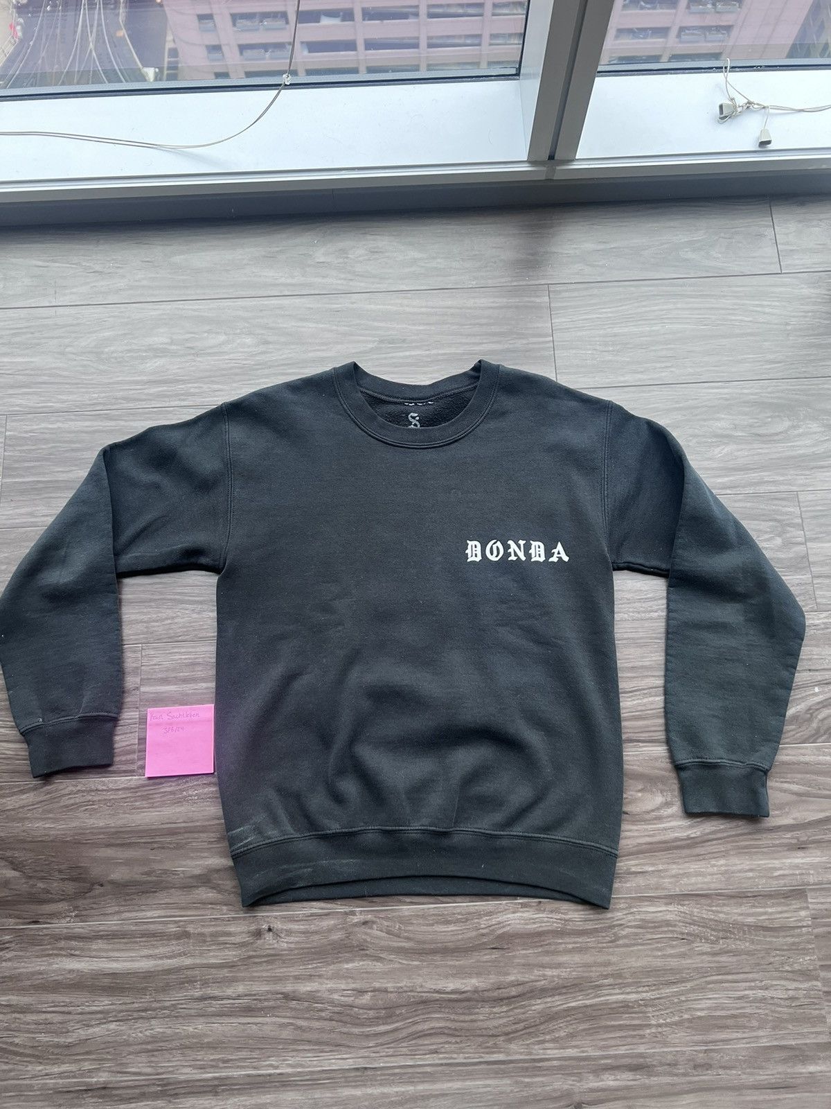 image of Kanye West Donda Crewneck Sweatshirt in Black, Men's (Size Small)