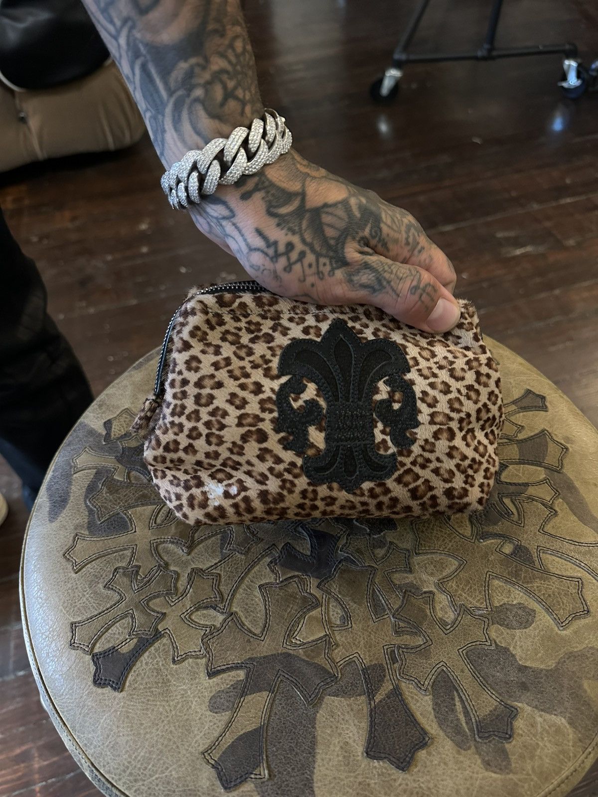 Chrome Hearts CHROME HEARTS CHEETAH PATCH MINI TRAVEL BAG Size ONE SIZE - 1 Thumbnail