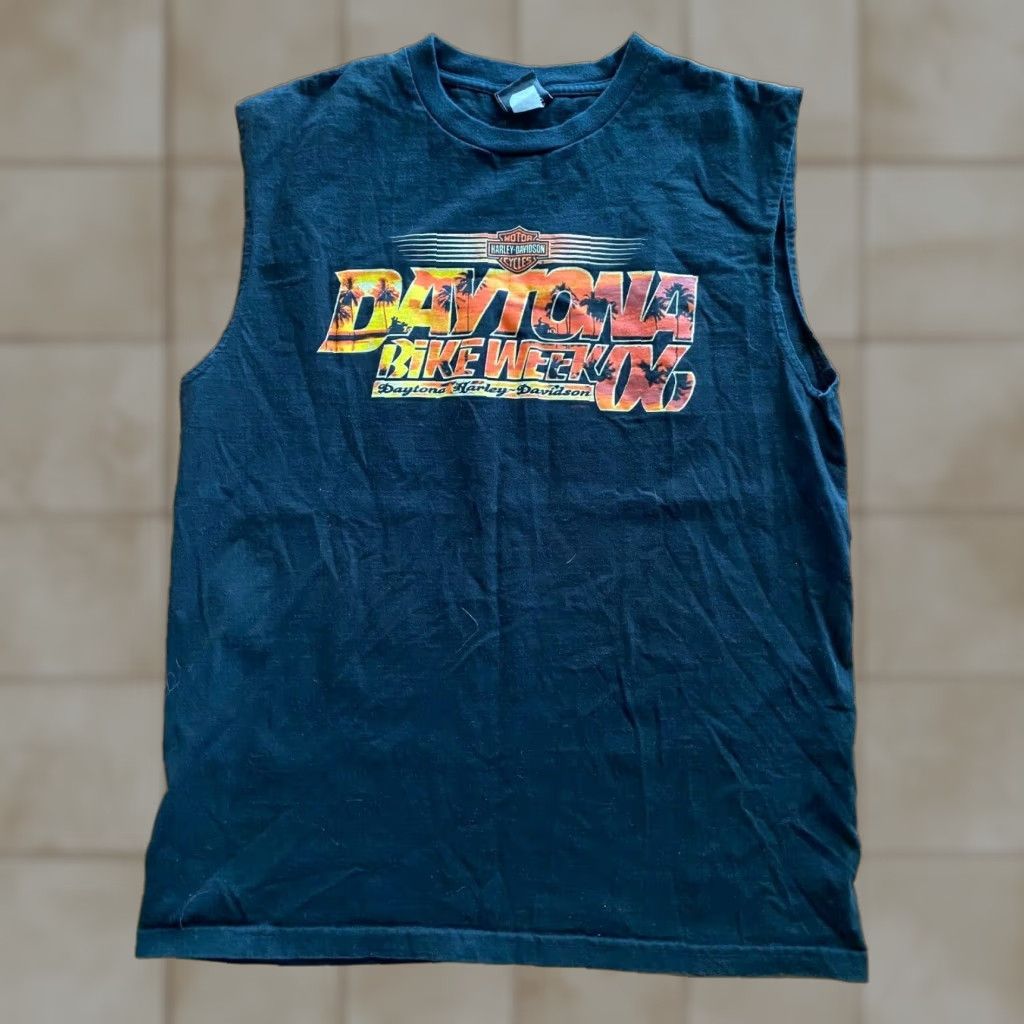 Harley Davidson Harley-Davidson Shirt Tank Top Mens 2006 Sleeveless Daytona Bike Week T Shirt XL Red/Orange Crew Neck Cotton Size US XL / EU 56 / 4 - 1 Thumbnail