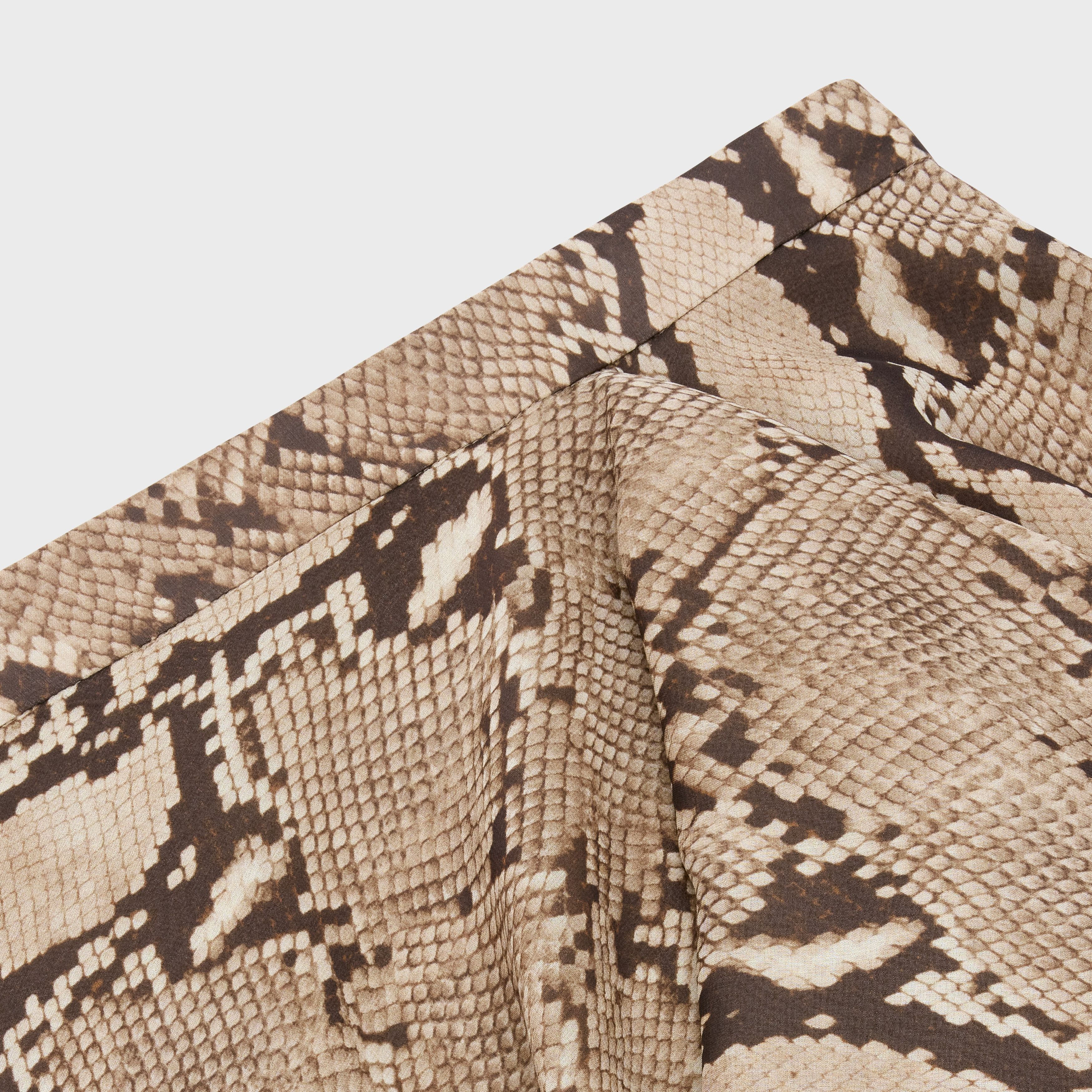 Celine o1w1db10824 Draped Skirt in Silk Georgette in Beige/Brown Size 27" / US 4 / IT 40 - 3 Thumbnail