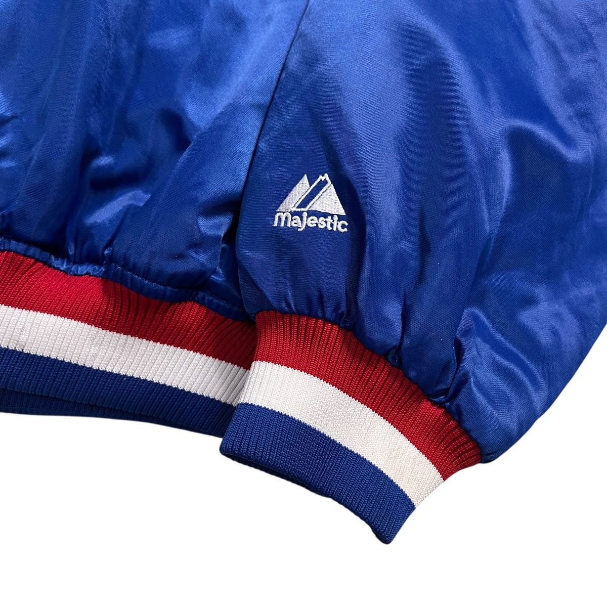 Majestic 🔥 Vintage NBA 76ers Sixers Majestic Satin Bomber Jacket Size US XXL / EU 58 / 5 - 5 Thumbnail
