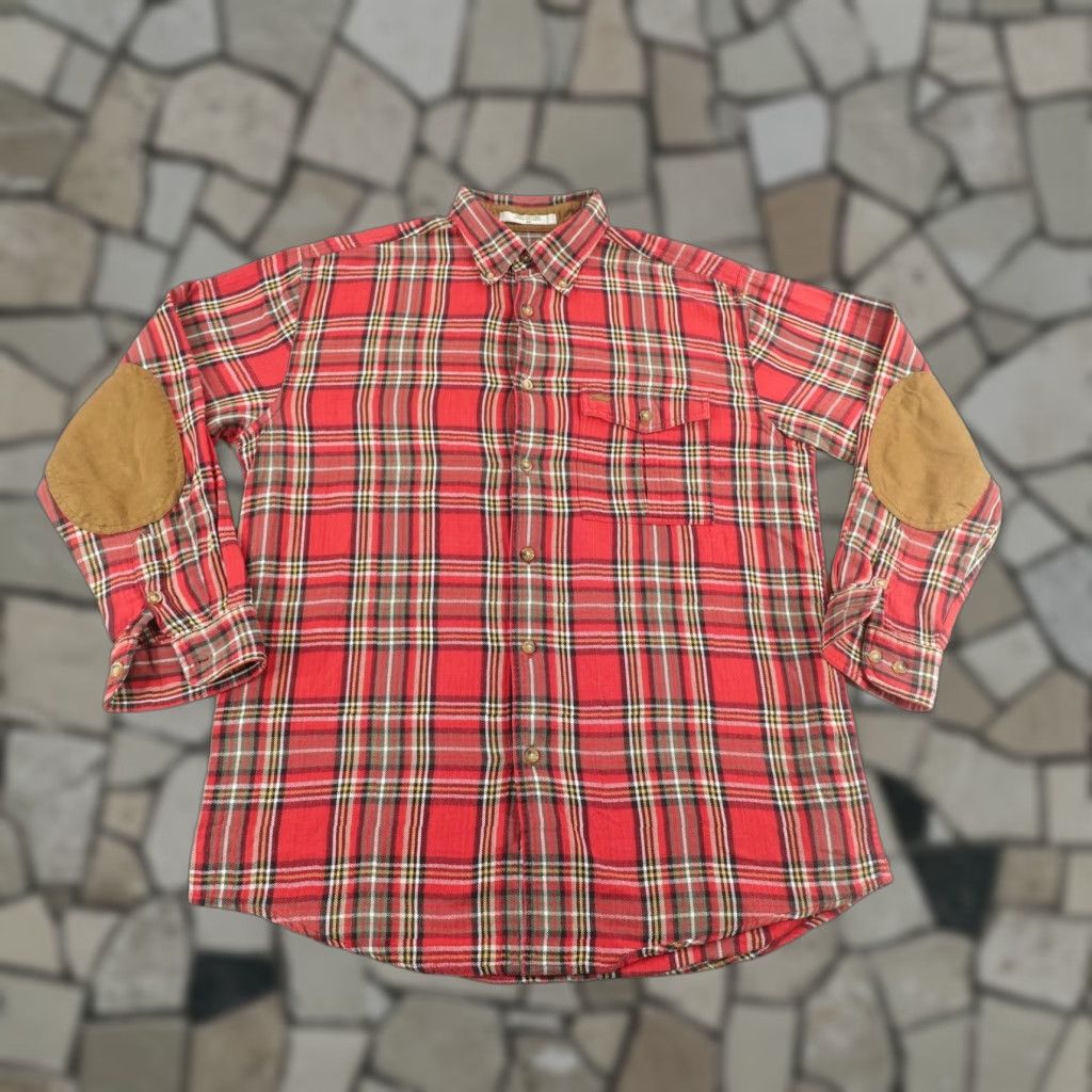 Orvis Orvis Shirt Mens Medium Red Plaid Flannel Leather Elbow Patch Button Up Outdoors Size US M / EU 48-50 / 2 - 1 Thumbnail