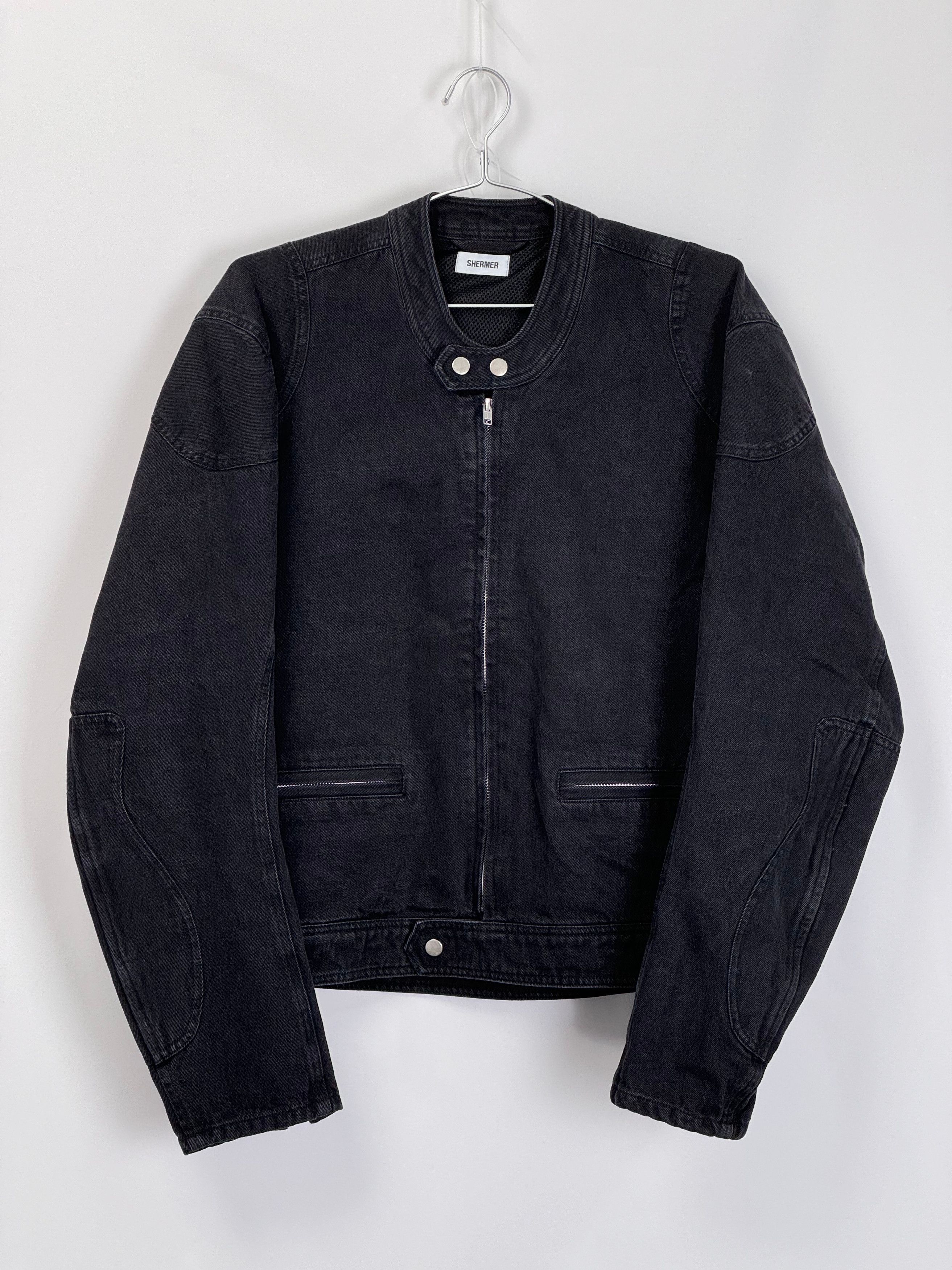 Japanese Brand SHERMER Biker Denim Jacket Size US M / EU 48-50 / 2 - 1 Thumbnail