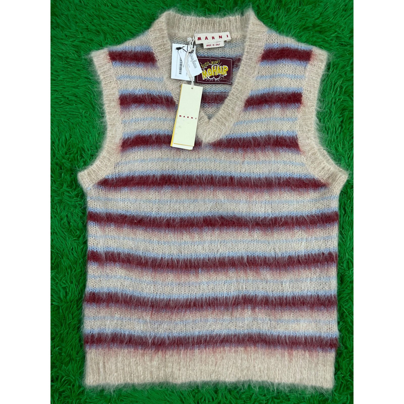 Marni Marni Vest Cream Maroon Baby Blue Size 50 (Medium) New Size US M / EU 48-50 / 2 - 1 Thumbnail