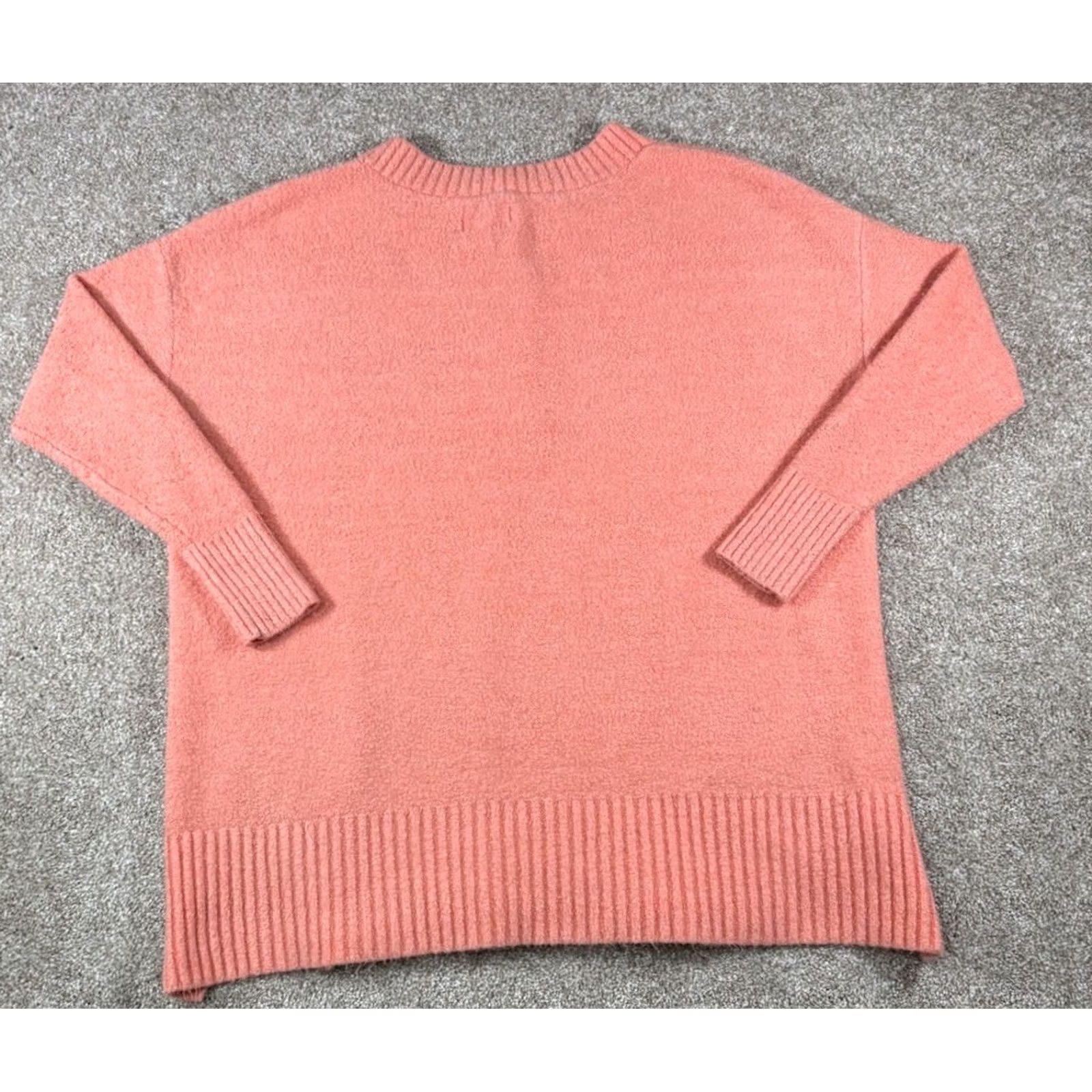 Lou & Grey Lou & Grey Peach Bright Henley Spring Soft Sweater Women’s Size S Orange Crew Neck Long Sleeve Pullover Size S / US 4 / IT 40 - 4 Thumbnail
