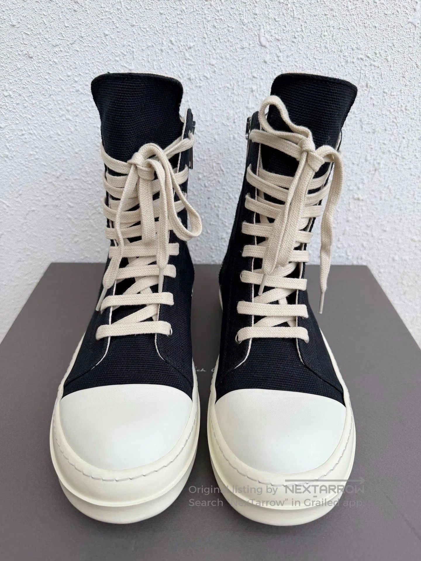Rick Owens Drkshdw Rick Owens DRKSHDW High-Top Canvas Shoes. Size US 7 / IT 37 - 3 Thumbnail