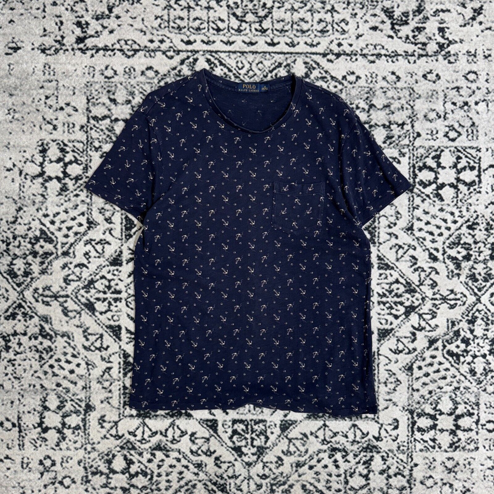 Ralph Lauren × Vintage Ralph Lauren Navy Cotton T-Shirt Size M Sailor Anchor Reg Size US M / EU 48-50 / 2 - 1 Thumbnail