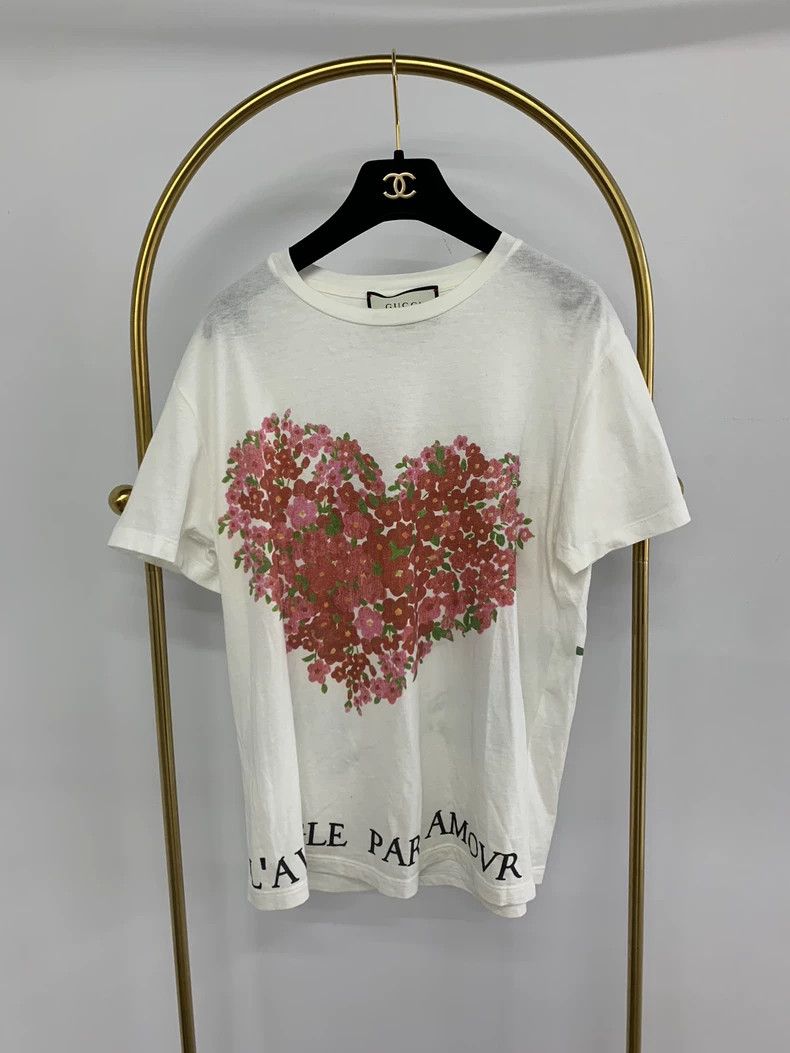 Gucci Gucci Love flower letter print short-sleeved T-shirt Size M / US 6-8 / IT 42-44 - 1 Thumbnail