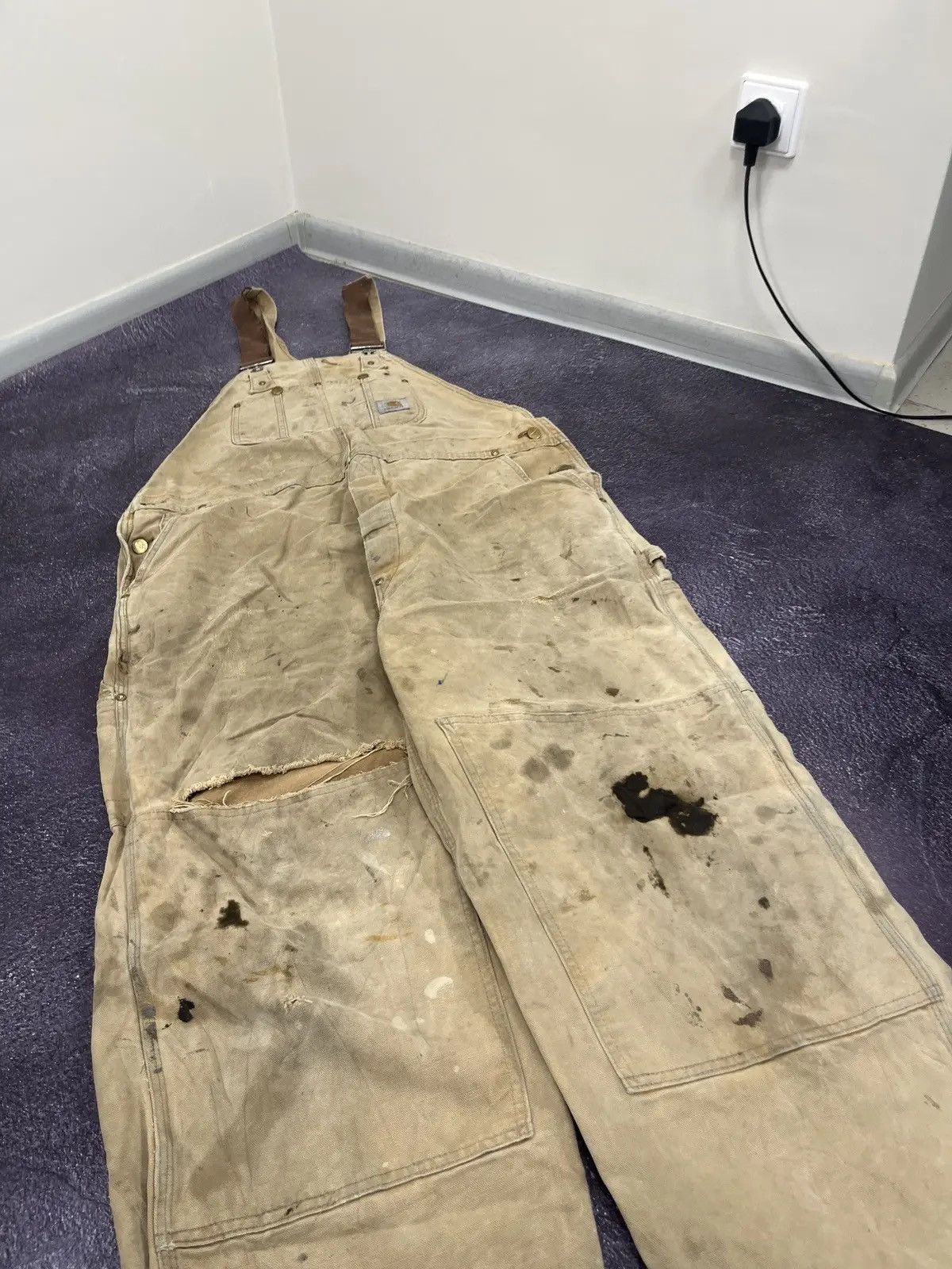 Carhartt × Vintage Vintage Carhartt Double Knee USA Faded Hype Work Overall Size US 40 / EU 56 - 4 Thumbnail