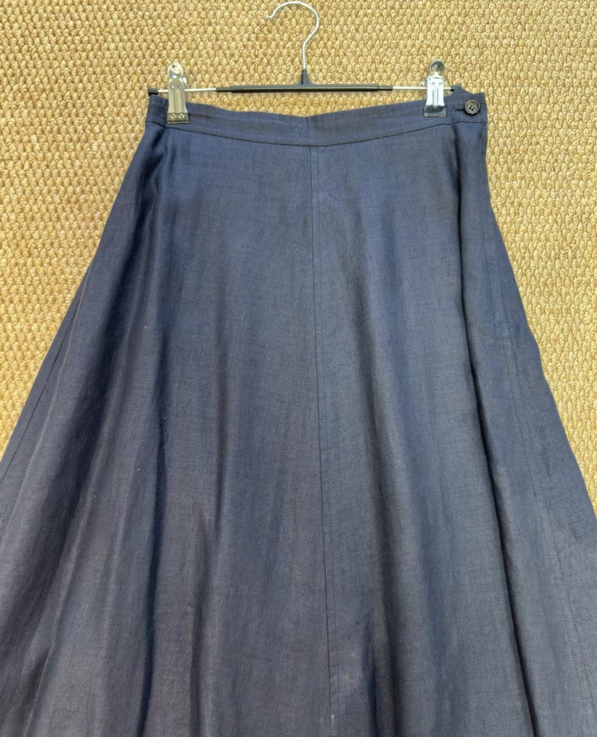 Comme des Garcons Comme des Garçons Navy Pointed Hem Linen Skirt K23 Size 26" / US 2 / IT 38 - 4 Thumbnail