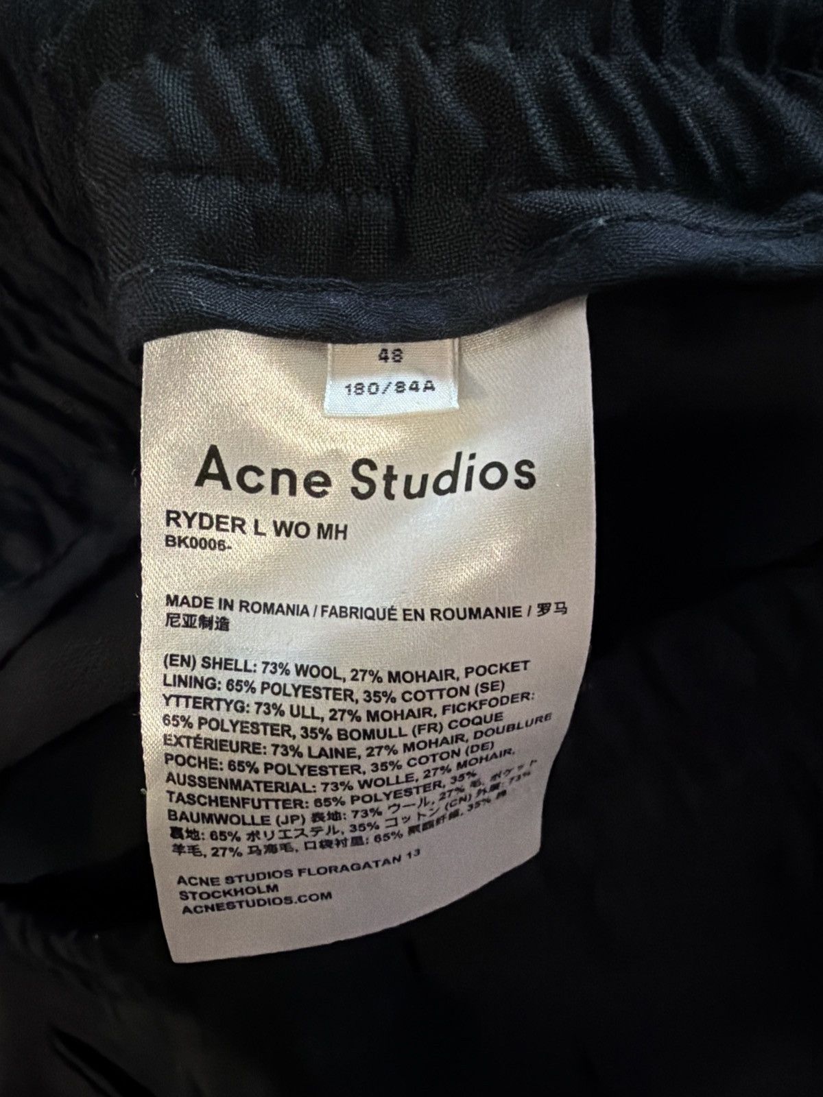 Acne Studios Acne Studios Slim Fit Pants Size US 32 / EU 48 - 3 Thumbnail