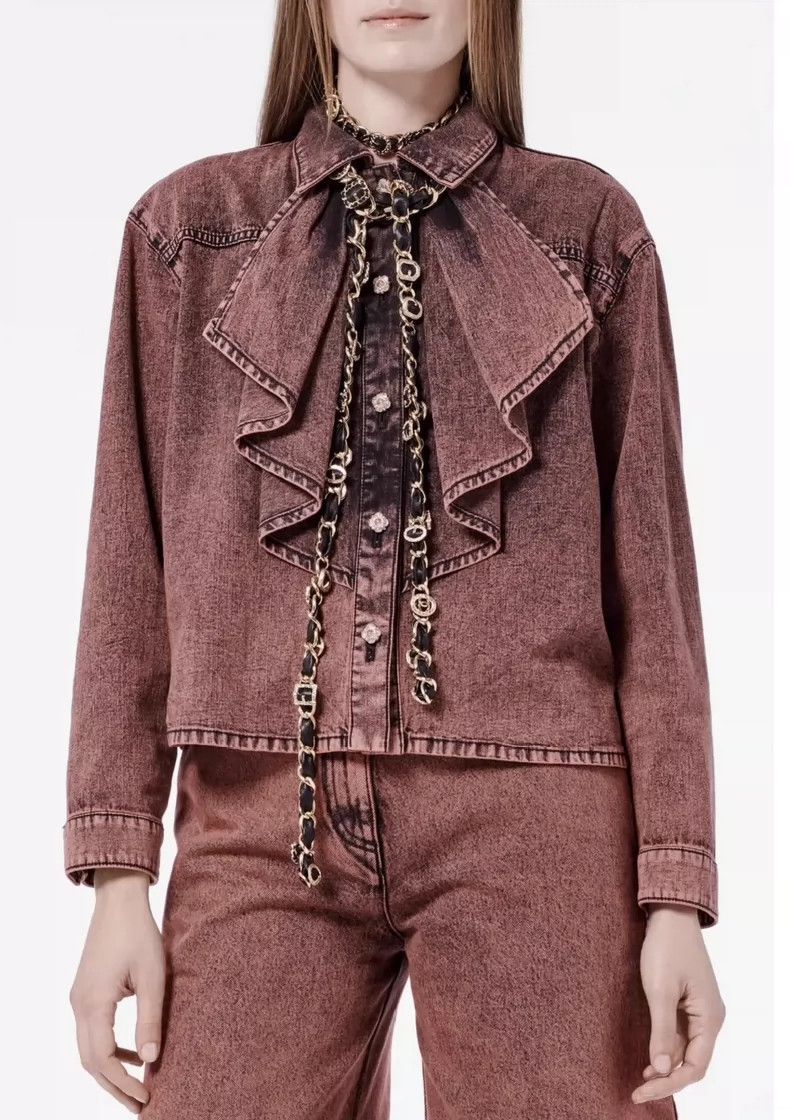 Chanel Chanel 24A soft denim lace shirt 2504-Nextarrow Size XS / US 0-2 / IT 36-38 - 9 Thumbnail
