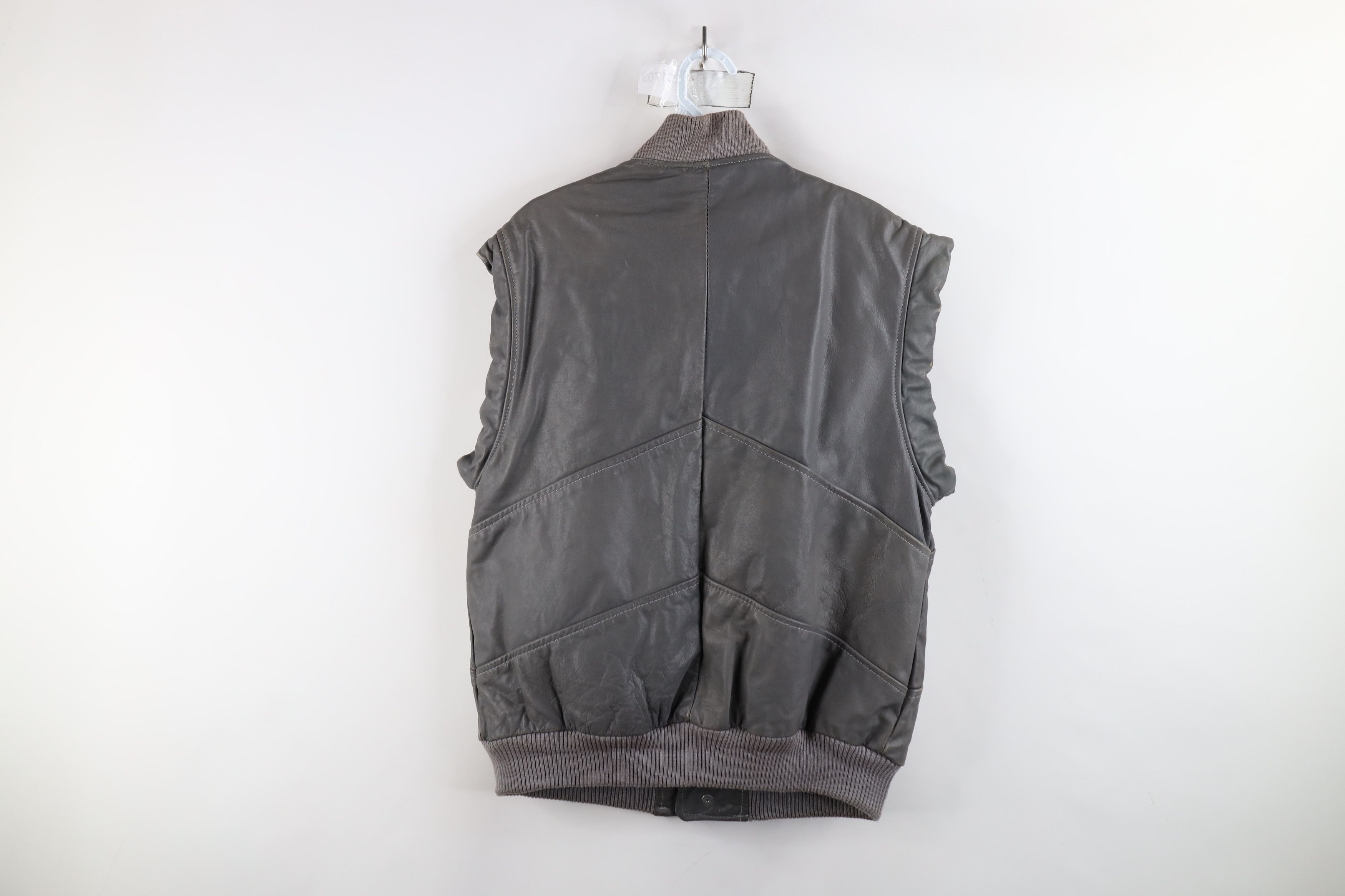 Vintage Vintage 80s 90s Streetwear Leather Sleeveless Vest Jacket Size US S / EU 44-46 / 1 - 14 Thumbnail