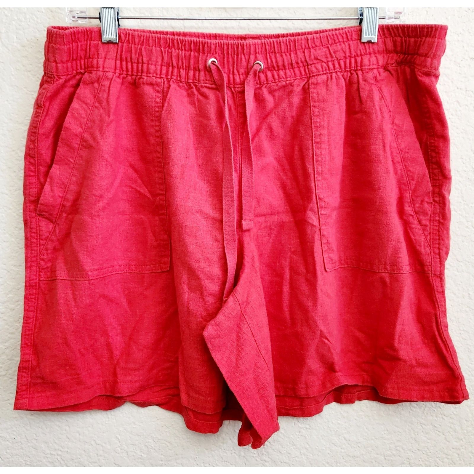 Nautica Nautica Red Drawstring Waist Slashed Pockets Shorts Large Size 34" / US 12 / IT 48 - 1 Thumbnail