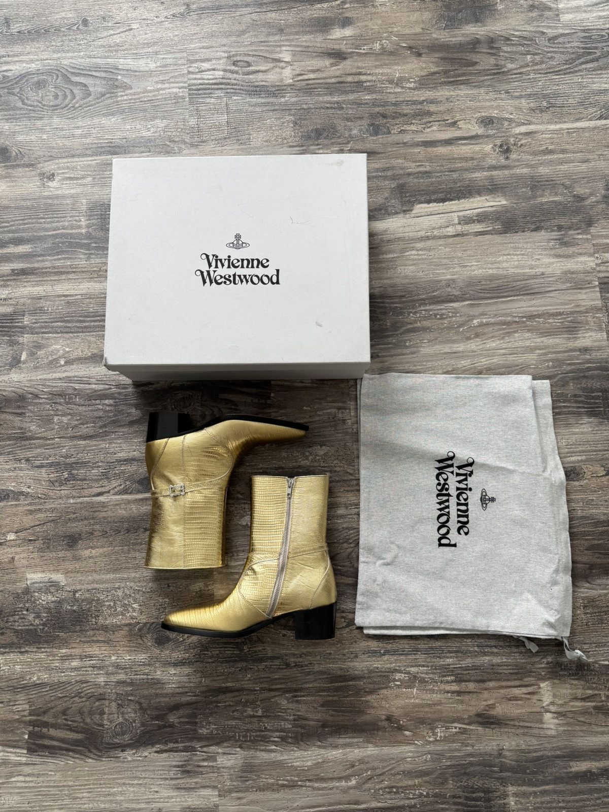 Vivienne Westwood NWD - Vivienne Westwood Gold tone Snake Western Boots Size US 11 / IT 41 - 2 Thumbnail