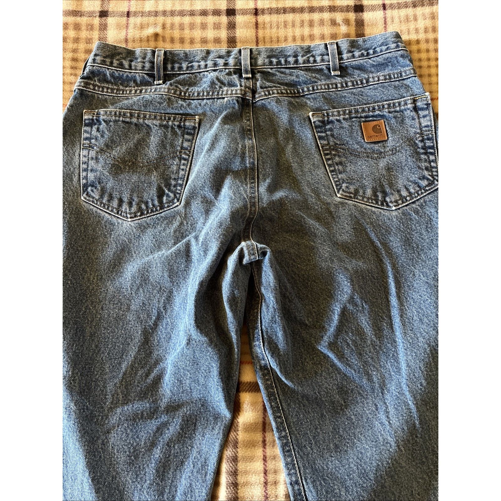 Carhartt Carhartt Jeans Mens 40x28 Blue Relaxed Fit Denim Cotton Work Size US 40 / EU 56 - 11 Thumbnail