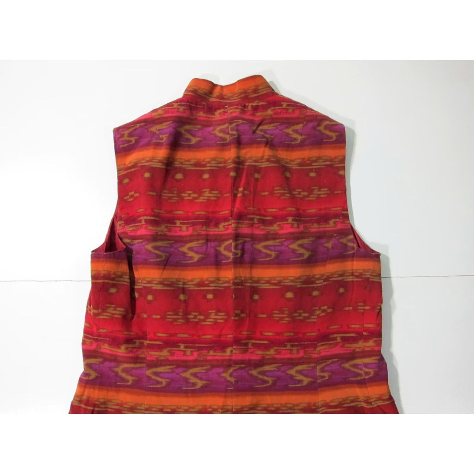 MAGGY LONDON Maggy London Petites Silk Red Purple High Neck Sleeveless Button Down Blouse 6 Size M / US 6-8 / IT 42-44 - 7 Thumbnail