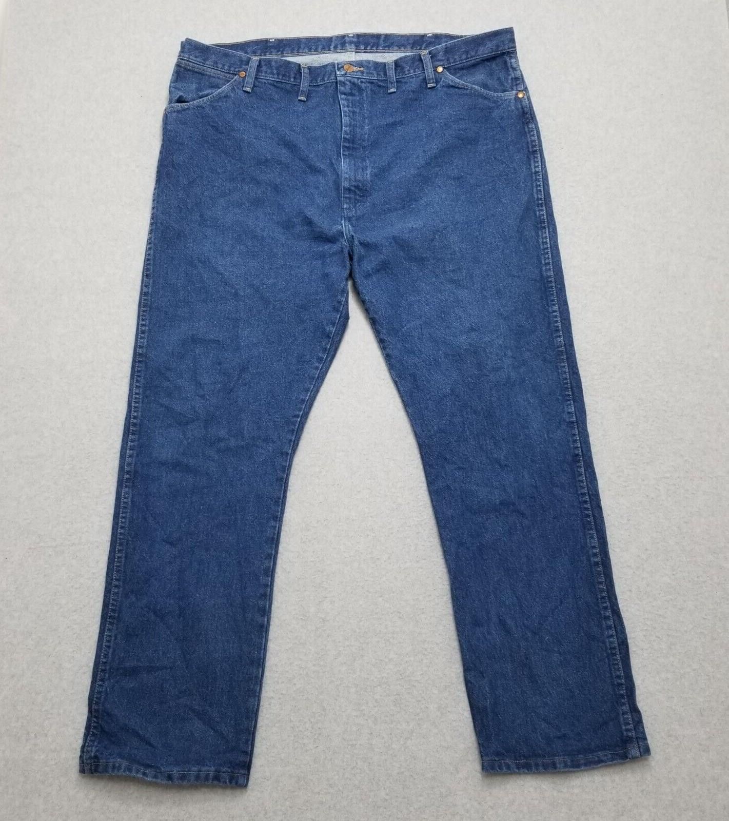 Wrangler Wrangler Jeans Mens 44x32 Blue Denim Straight Pockets Casual ...