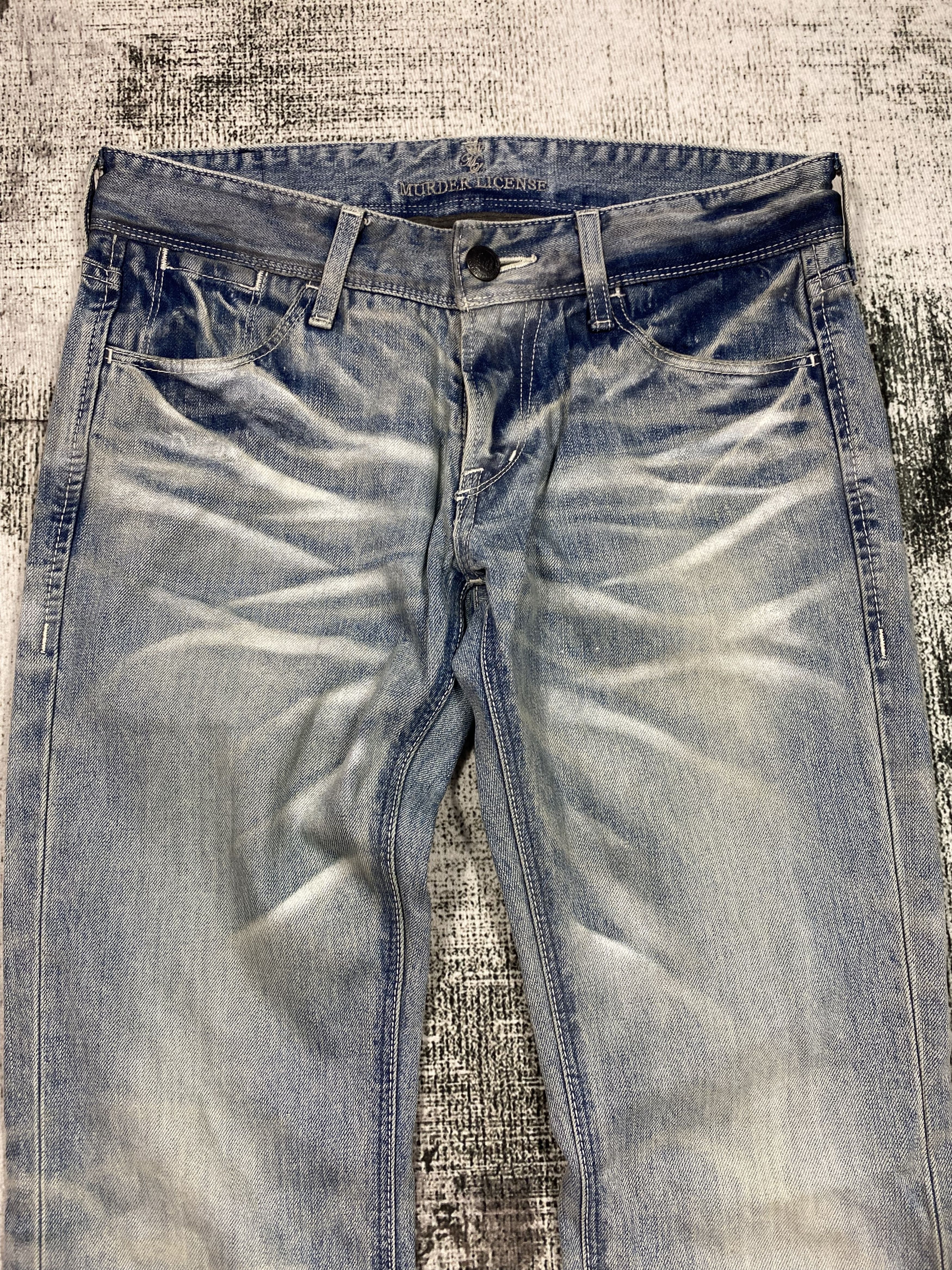 Japanese Brand RARE🔥Japanese Flare Bootcut Honeycomb Faded Low Rise Size US 32 / EU 48 - 5 Thumbnail