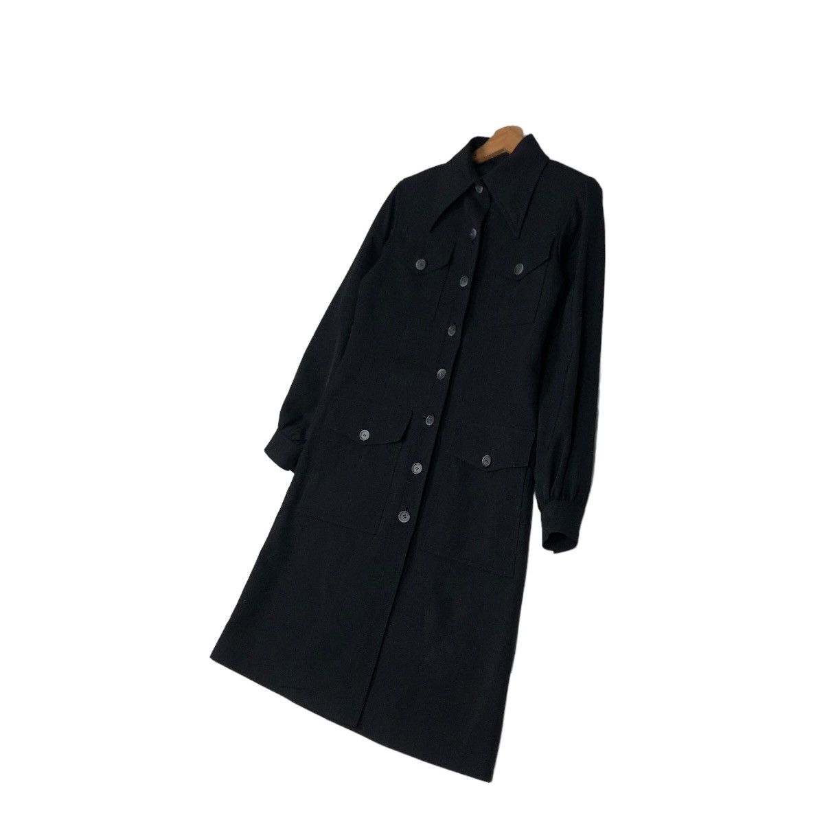 Yves Saint Laurent 🔥Vtg Long Jacket Rich Black Yves Saint Laurent Size US M / EU 48-50 / 2 - 2 Thumbnail