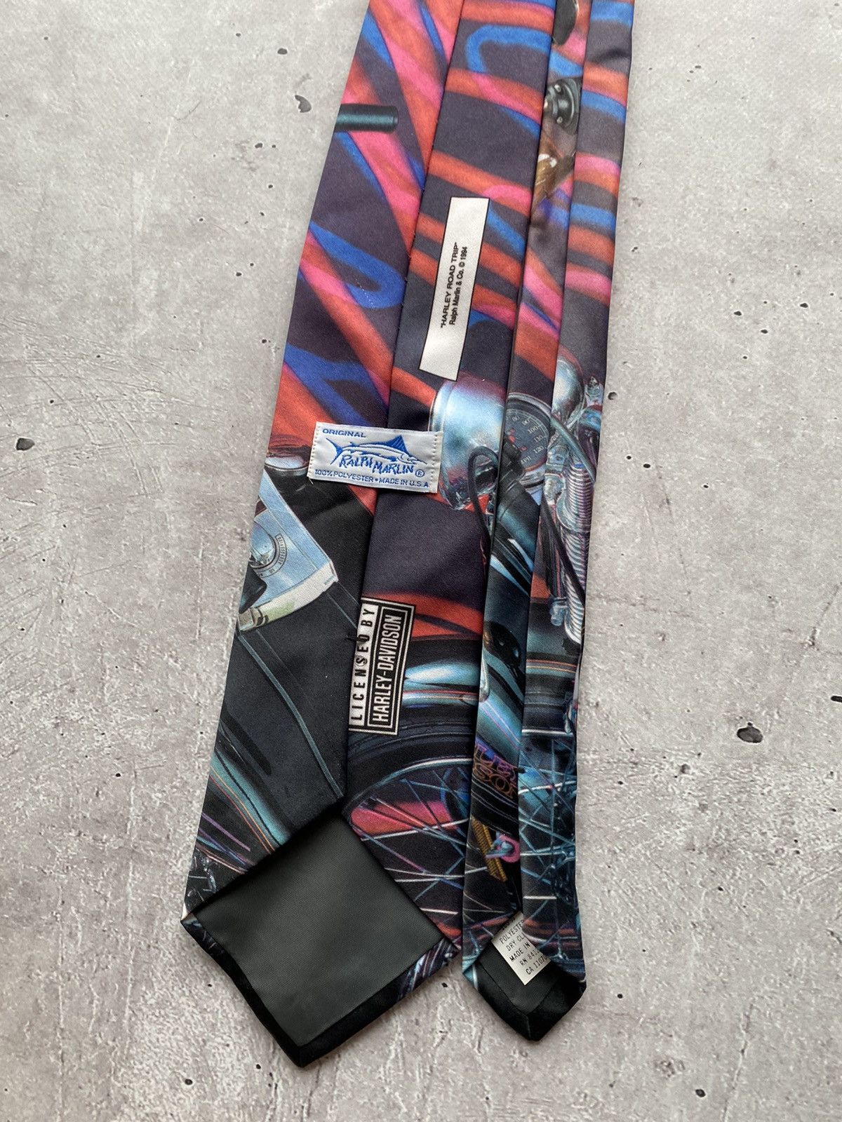 Harley Davidson Vintage Harley-Davidson Neck Tie 1994 "HARLEY ROAD TRIP" USA Size ONE SIZE - 4 Thumbnail
