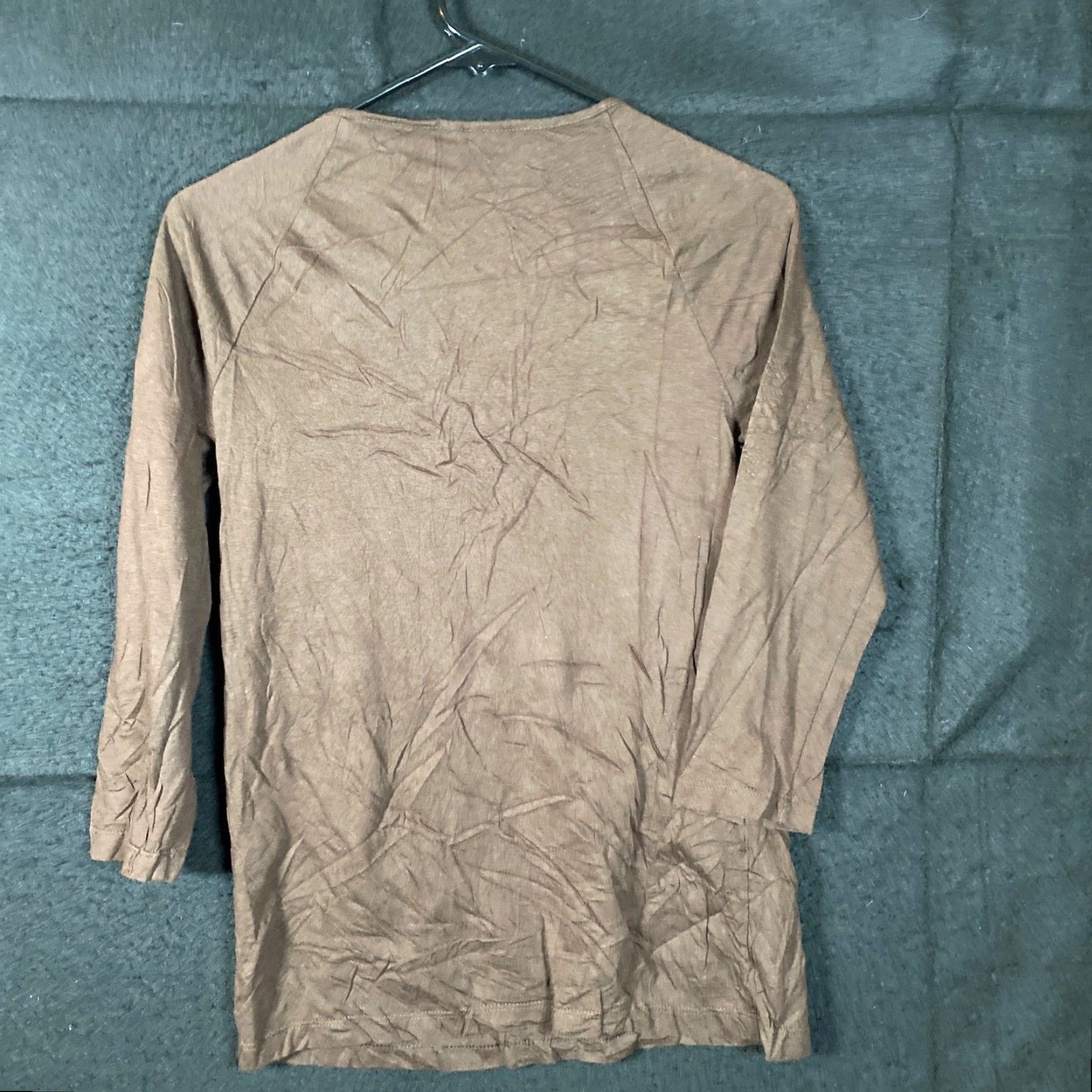 Vintage Chico's Bejeweled Crew Neck 3/4 Sleeve Modal Blend Shirt S Brown Womens Size S / US 4 / IT 40 - 7 Thumbnail
