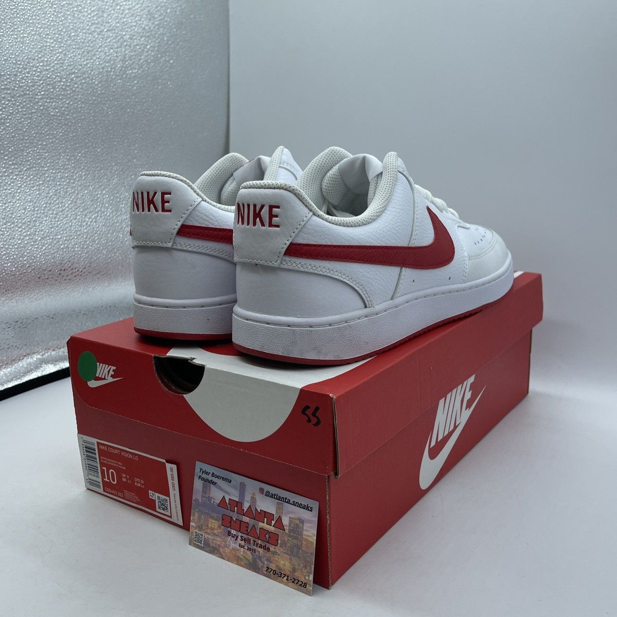 Nike Court vision low white university red Size US 10 / EU 43 - 5 Thumbnail