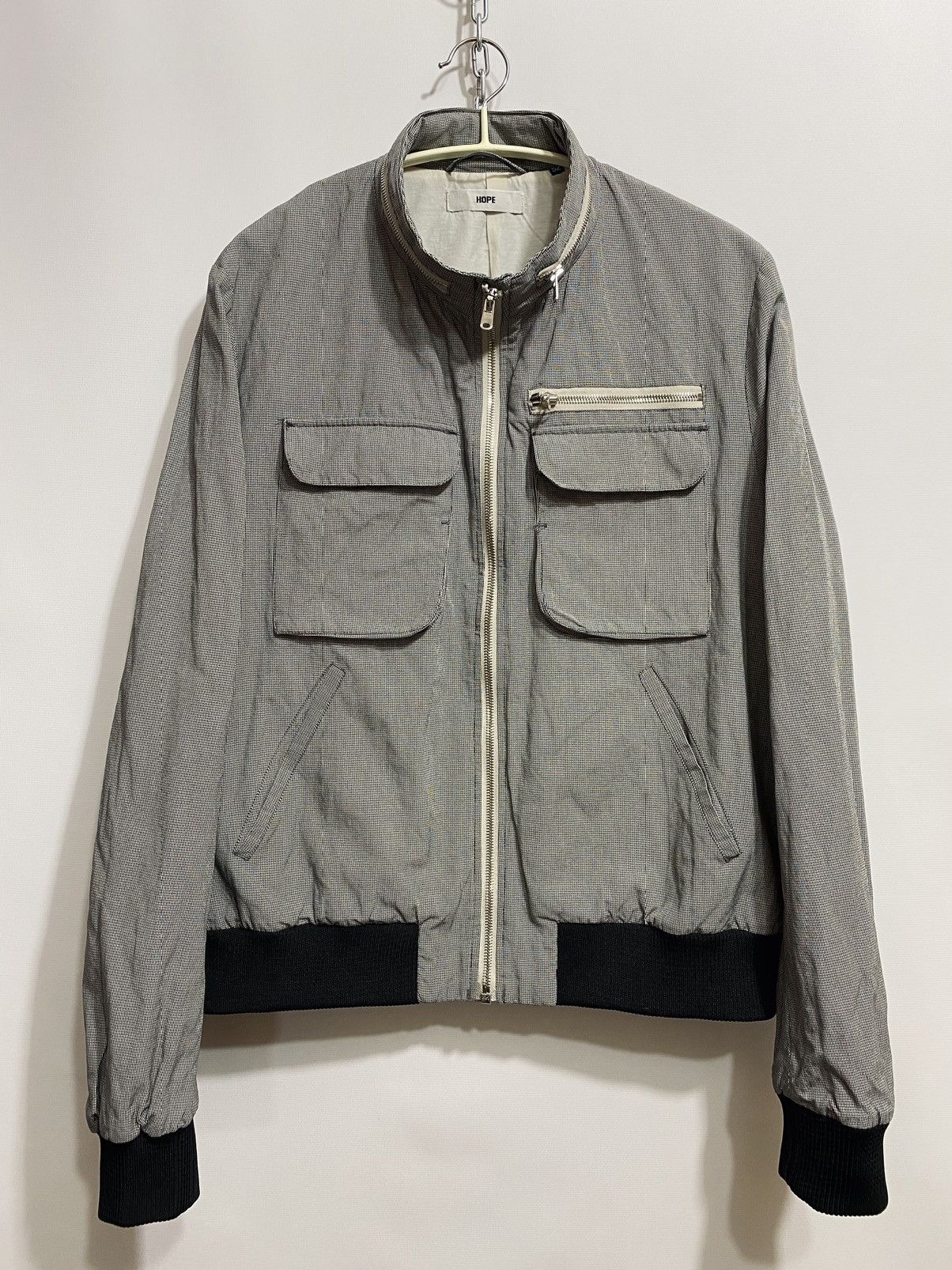 image of Hope Vintage Cargo Jacket in White/Black, Men's (Size Medium)