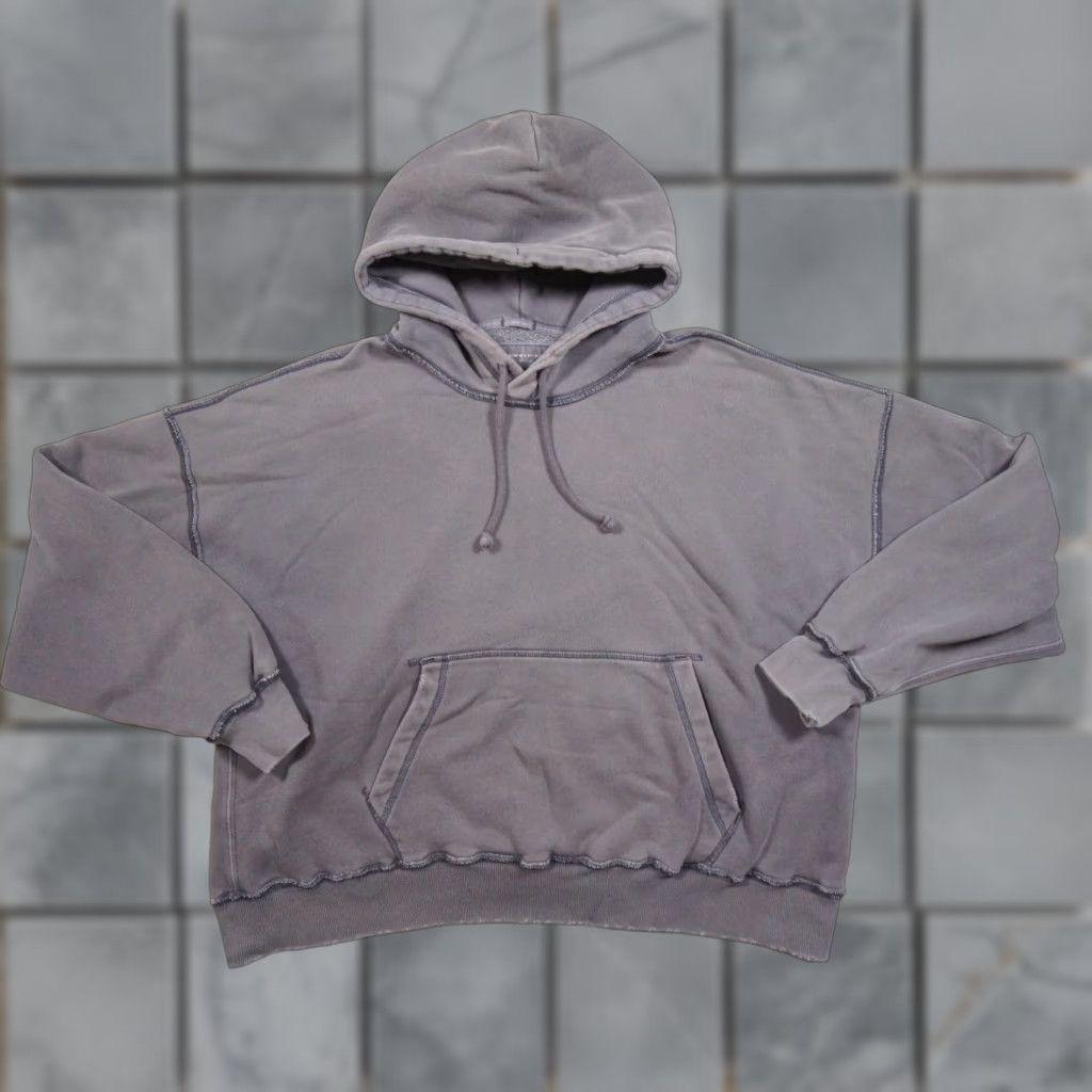 Abercrombie & Fitch Abercrombie & Fitch Sweatshirt Womens Small Gray Hoodie Cropped Faded Distressed Size S / US 4 / IT 40 - 1 Thumbnail