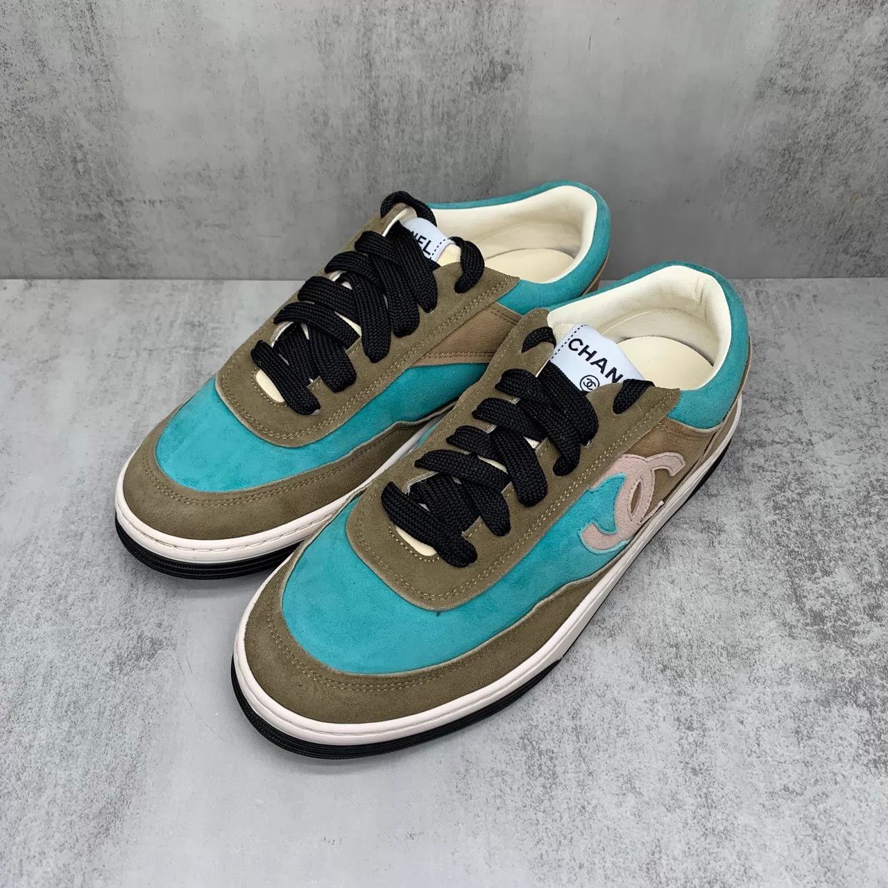 Chanel Chanel Blue-Brown Colorblock New CC Sneaker 38 98 Size US 7.5 / IT 37.5 - 1 Thumbnail