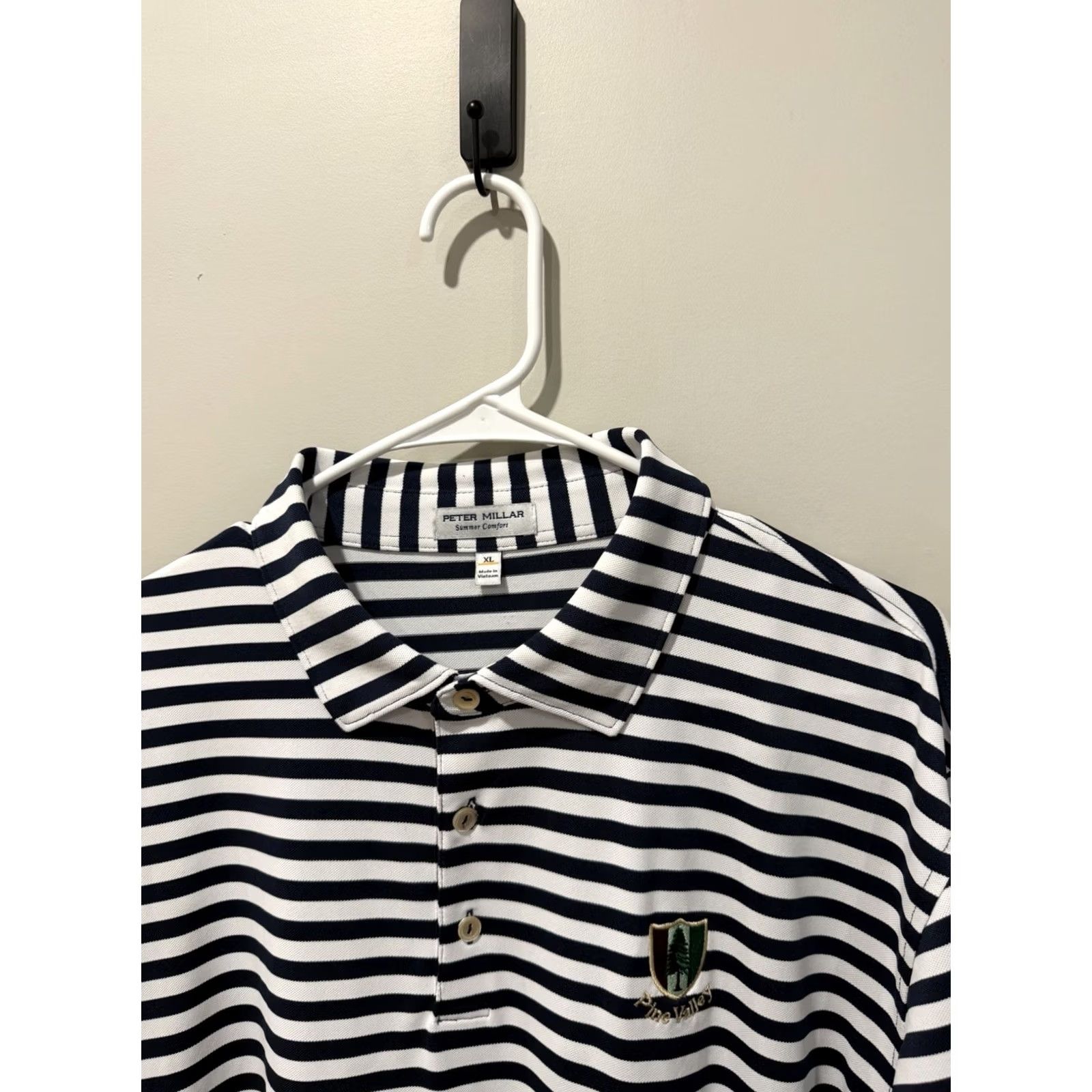 Peter Millar Peter Millar Polo Shirt Blue White XL Summer Comfort Striped Mens Size US XL / EU 56 / 4 - 3 Thumbnail