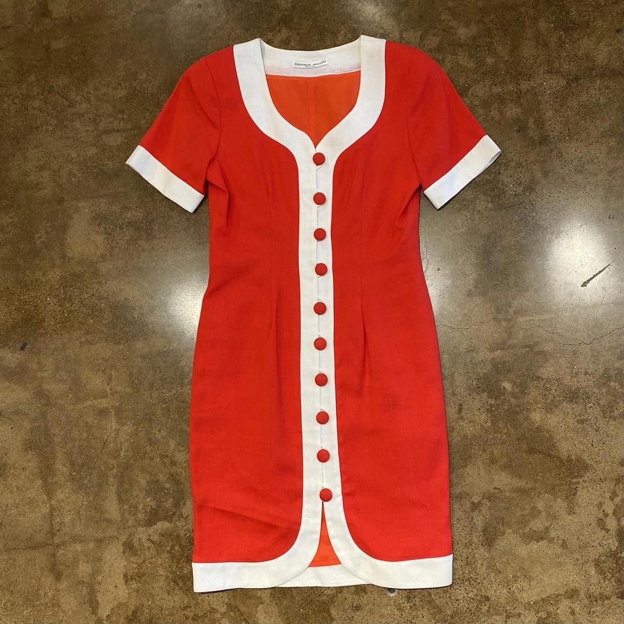 Designer Donna Ricco Women's Red and White Dress Size S / US 4 / IT 40 - 2 Thumbnail