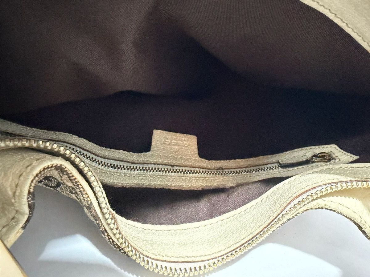Gucci GUCCI Beige/White GG Canvas Horsebit Creole Hobo Bag Size ONE SIZE - 7 Thumbnail