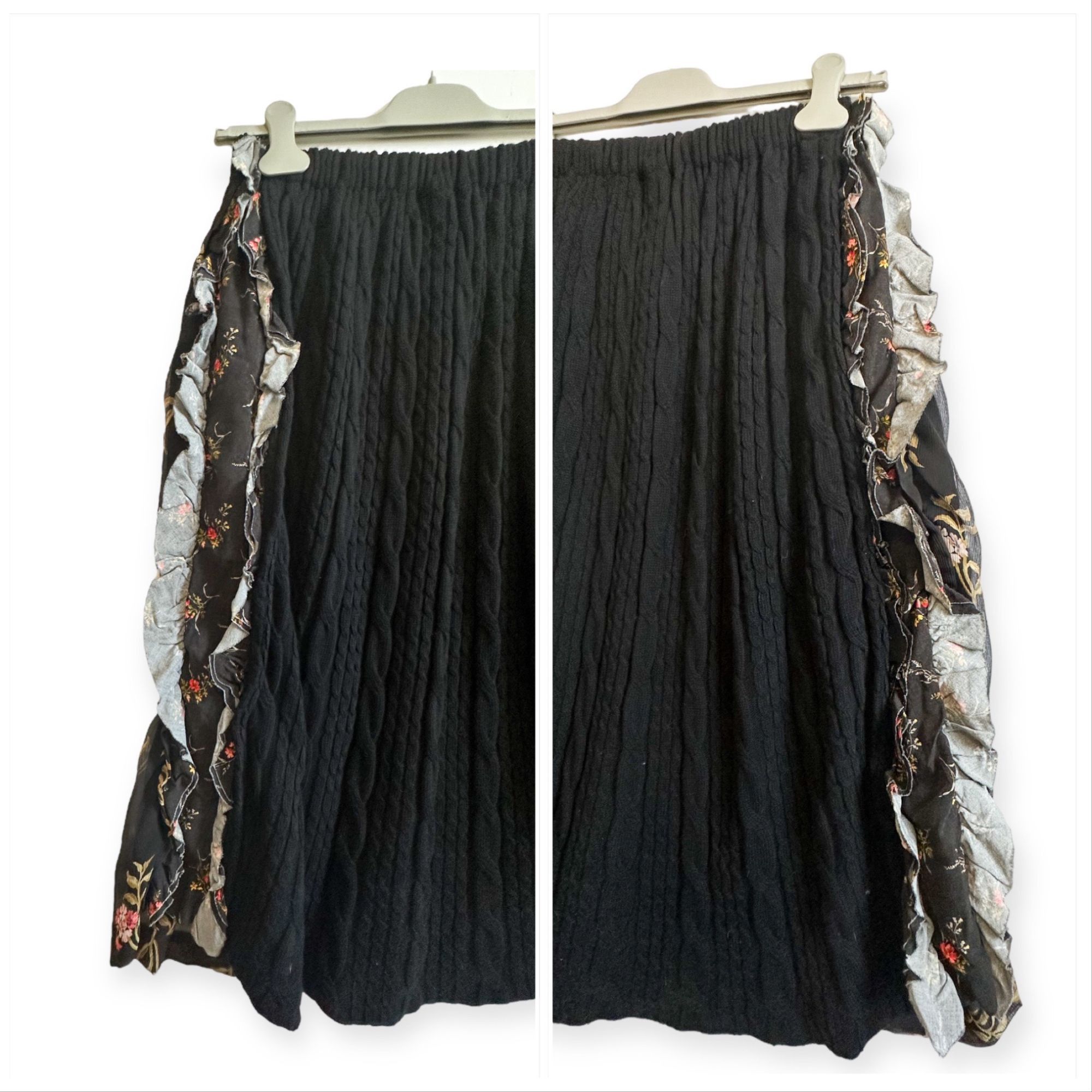 Comme des Garcons COMME DES GARÇONS Tricot Floral Print/Cable knit Midi Skirt Size 25" / US 0 / IT 36 - 10 Thumbnail