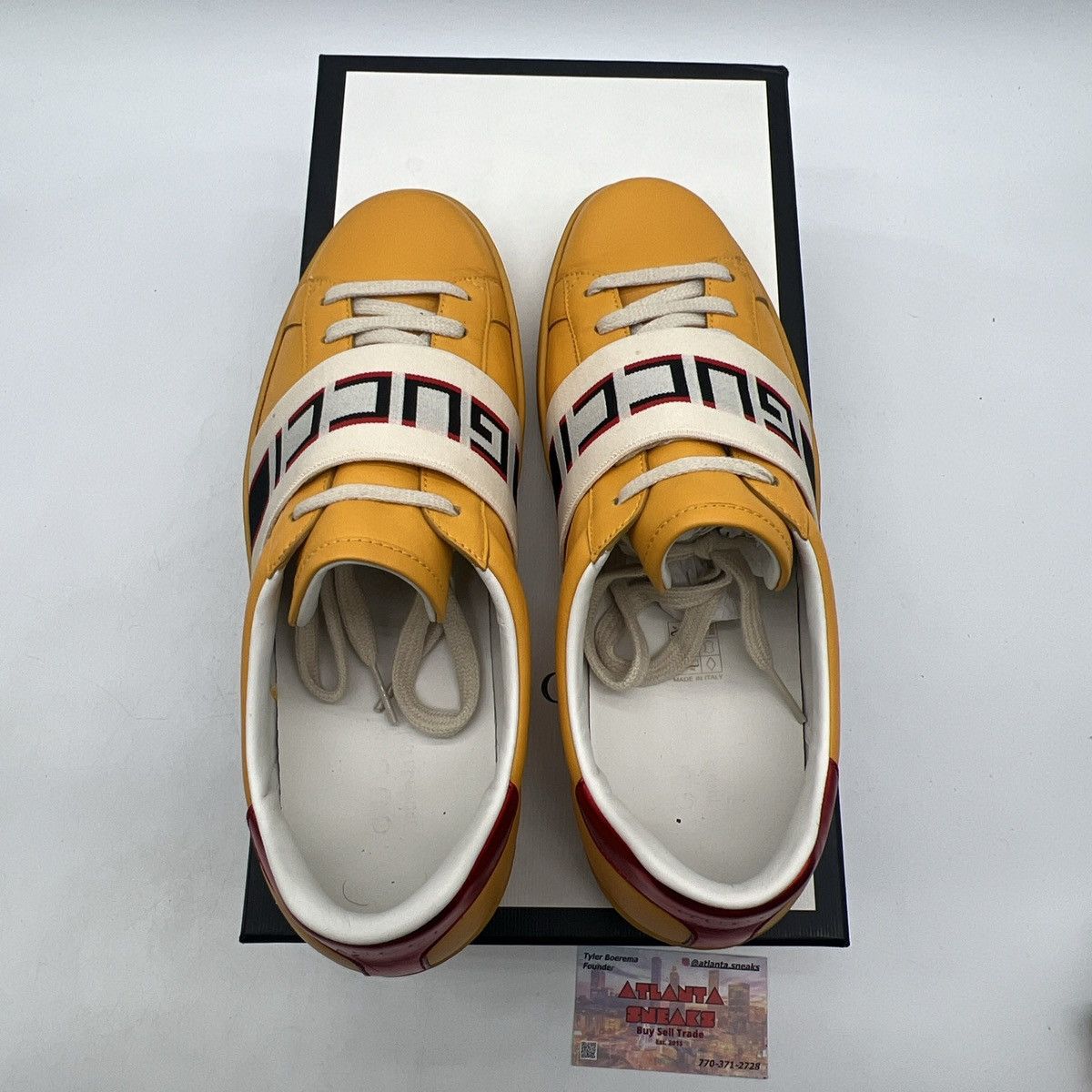 Gucci Gucci ace stripe leather yellow Size US 7.5 / EU 40-41 - 7 Thumbnail