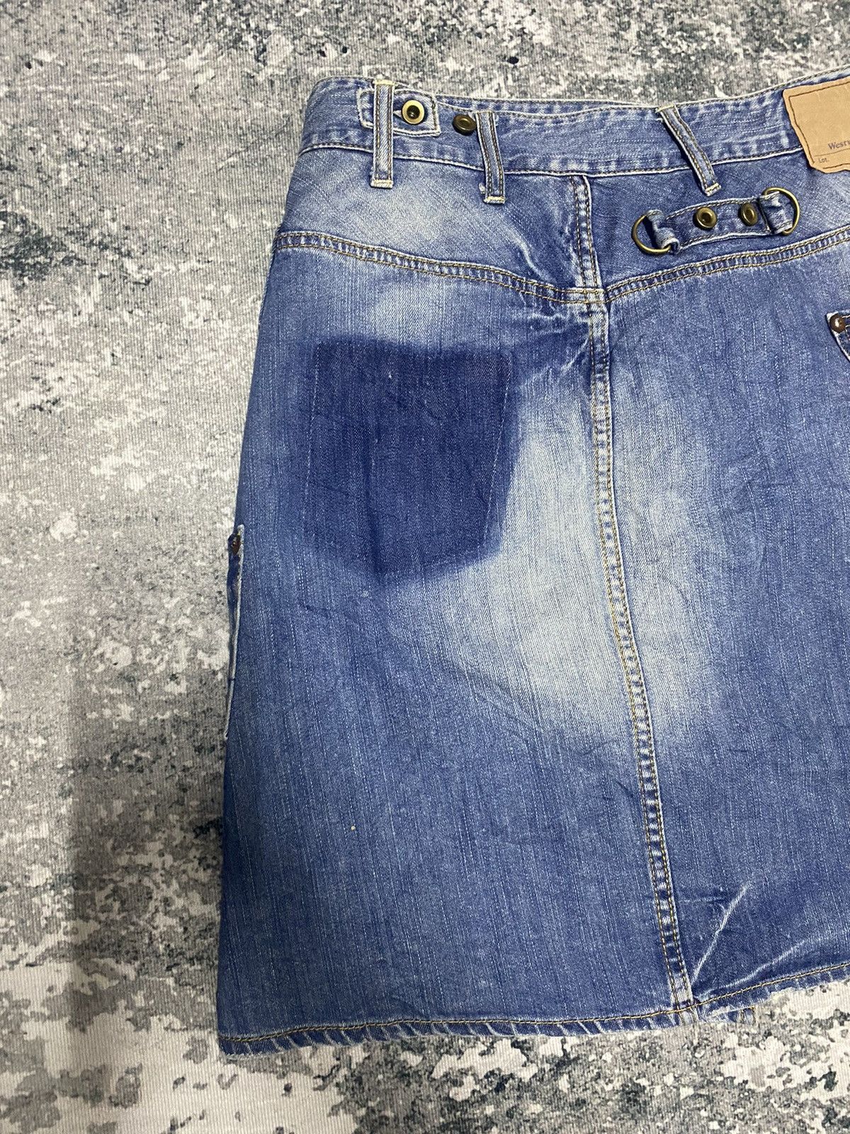 Japanese Brand Westwood Outfitters Denim Jeans Mini Skirt Size 30" / US 8 / IT 44 - 5 Thumbnail