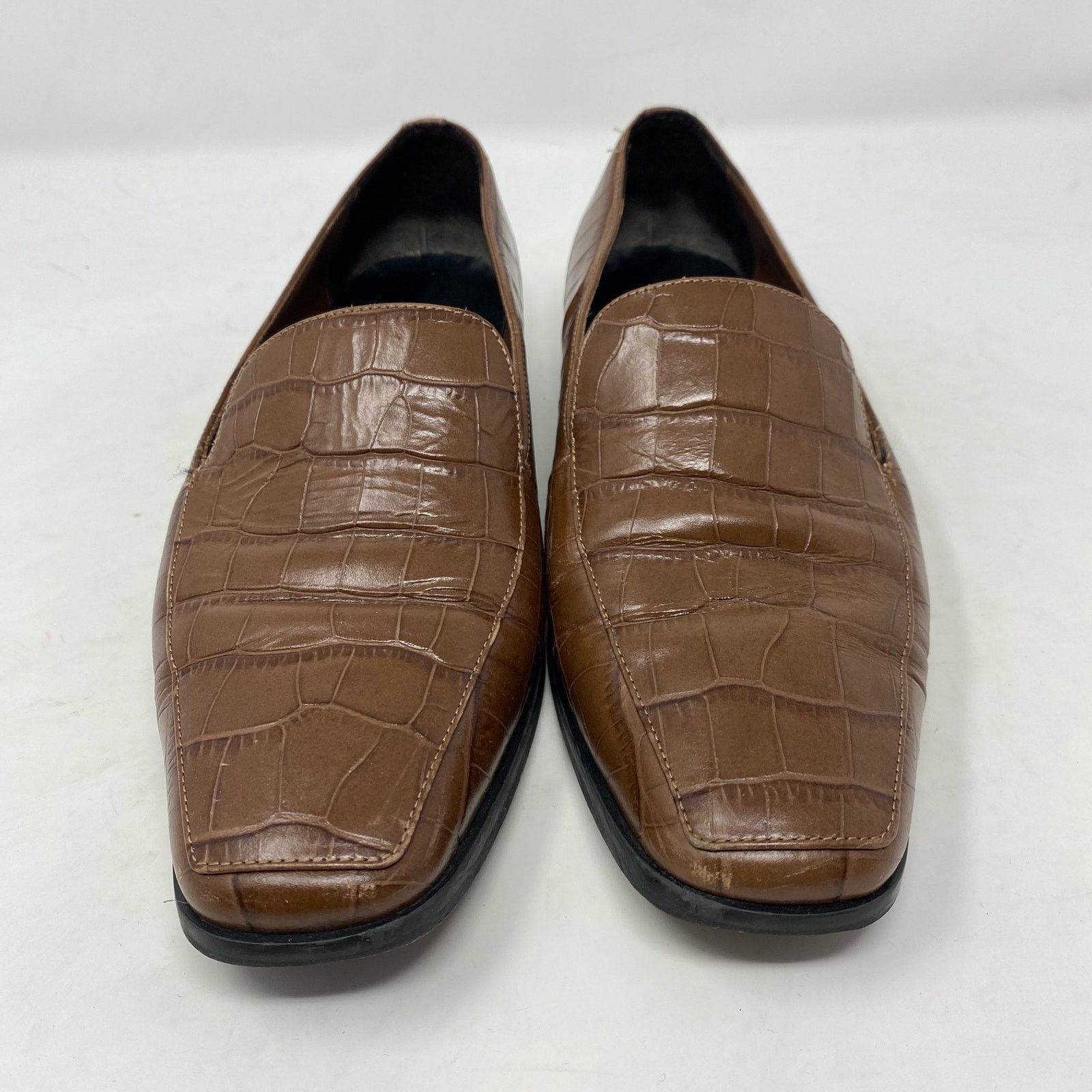 Everlane Everlane Brown Crocodile Embossed Leather Loafers Size 7.5 Size US 7.5 / IT 37.5 - 3 Thumbnail