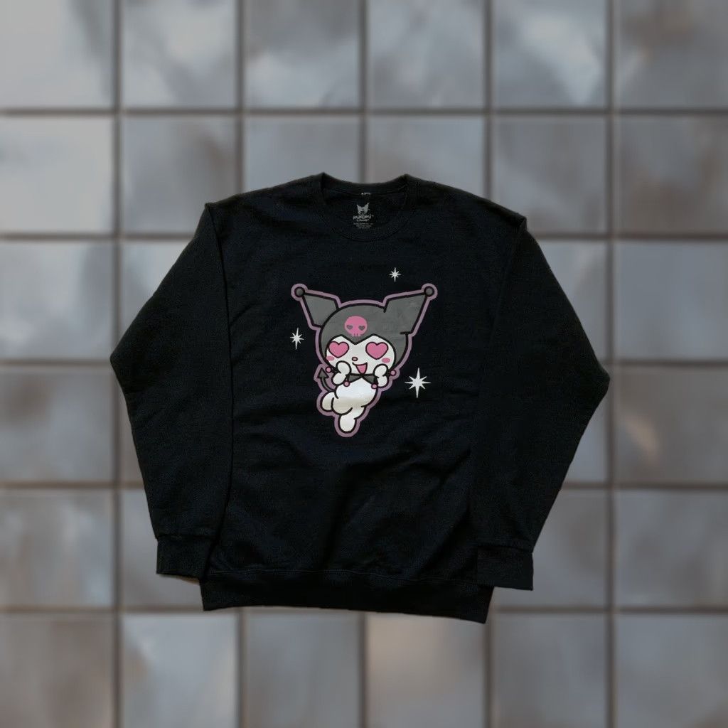 Vintage VINTAGE Kuromi By Sanrio BioWorld Anime Heart Skull Black Crewneck Sweatshirt Sz. L Unisex Adults Large Size Size US L / EU 52-54 / 3 - 1 Thumbnail