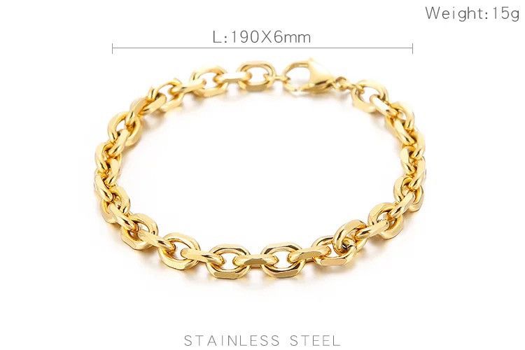 Jewelry × Vintage Curb Cuba O-chain Simple Stainless Steel Bracelet Size ONE SIZE - 1 Preview