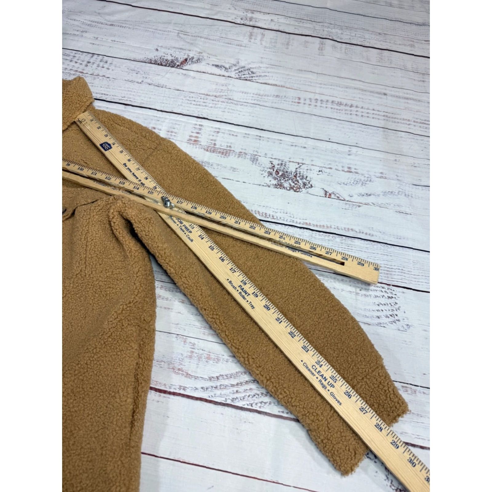 Joie Joie Shirt Jacket Womens Fleece Tan/Brown M Long Sleeve Button Front Size M / US 6-8 / IT 42-44 - 3 Thumbnail