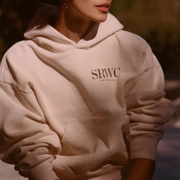 image of Sporty Rich New Sporty & Rich Upper East Side Cropped Cream Hoodie Xs, Women's