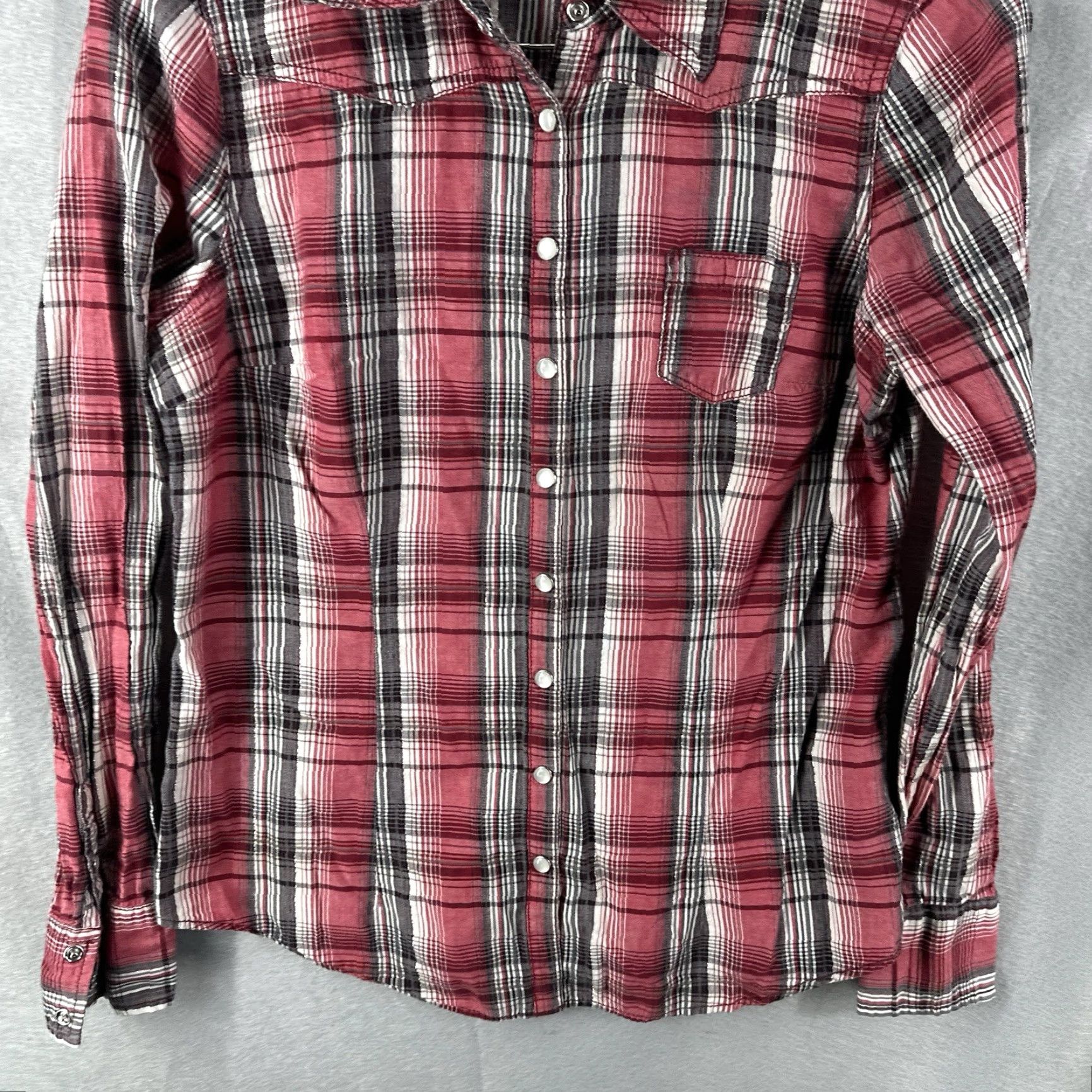 Guess VINTAGE Guess Western Shirt Womens L Red Plaid Long Sleeve Cowgirl 90s Country Button-Up Size L / US 10 / IT 46 - 4 Thumbnail