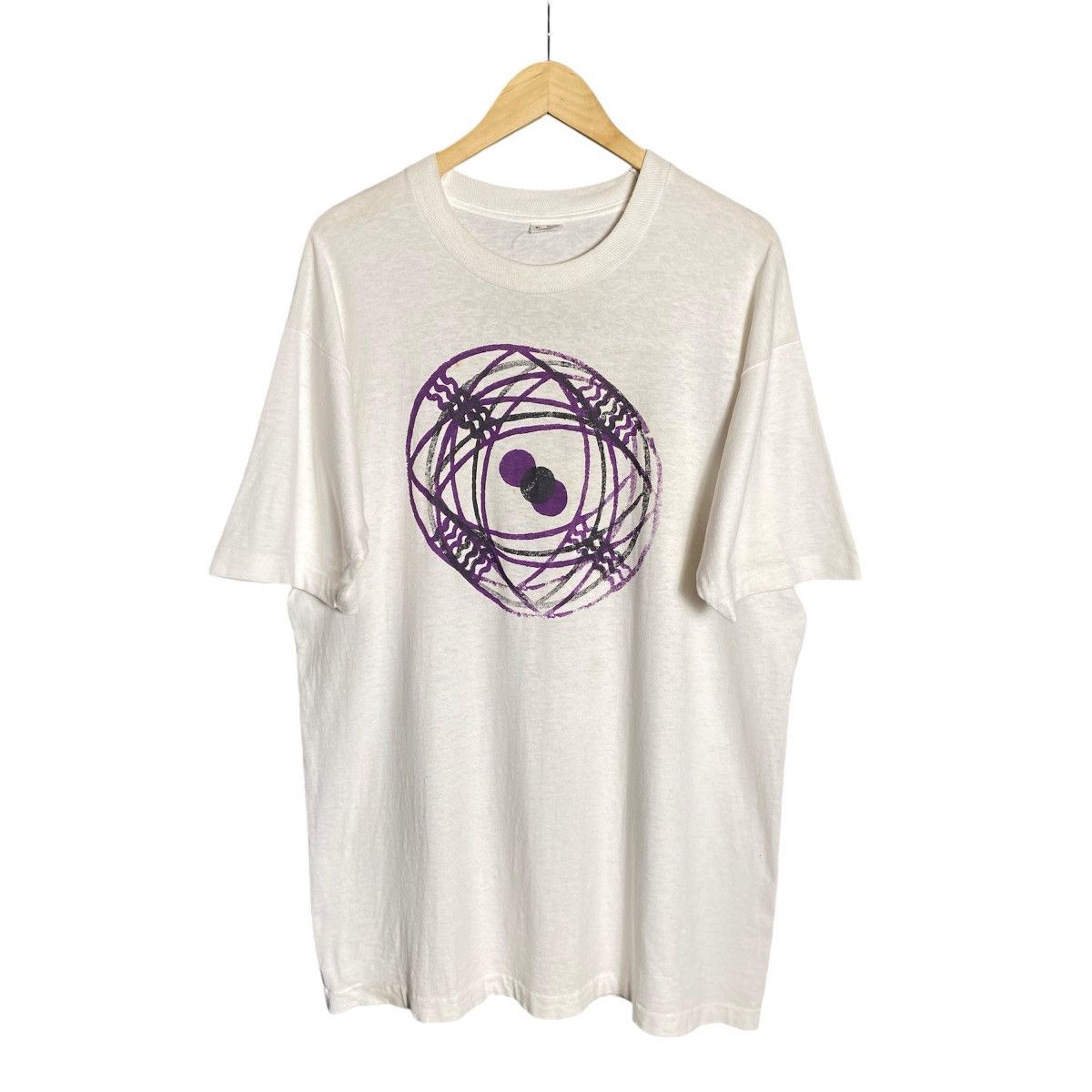 Vintage Vintage 90s Circles Eyes Art Graphic Single Stitch T-Shirt Size US XL / EU 56 / 4 - 1 Thumbnail