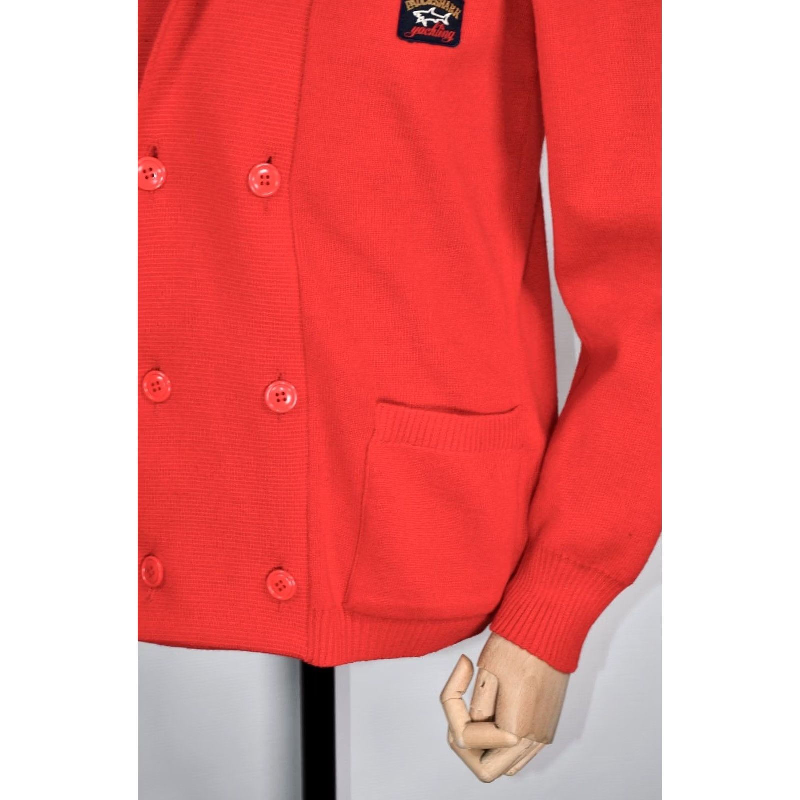 Paul & Shark VINTAGE Paul & Shark Yachting Cardigan Sweater Sleeve Long Size L Red Wool Acrylic Knit Logo Men's Size US L / EU 52-54 / 3 - 5 Thumbnail