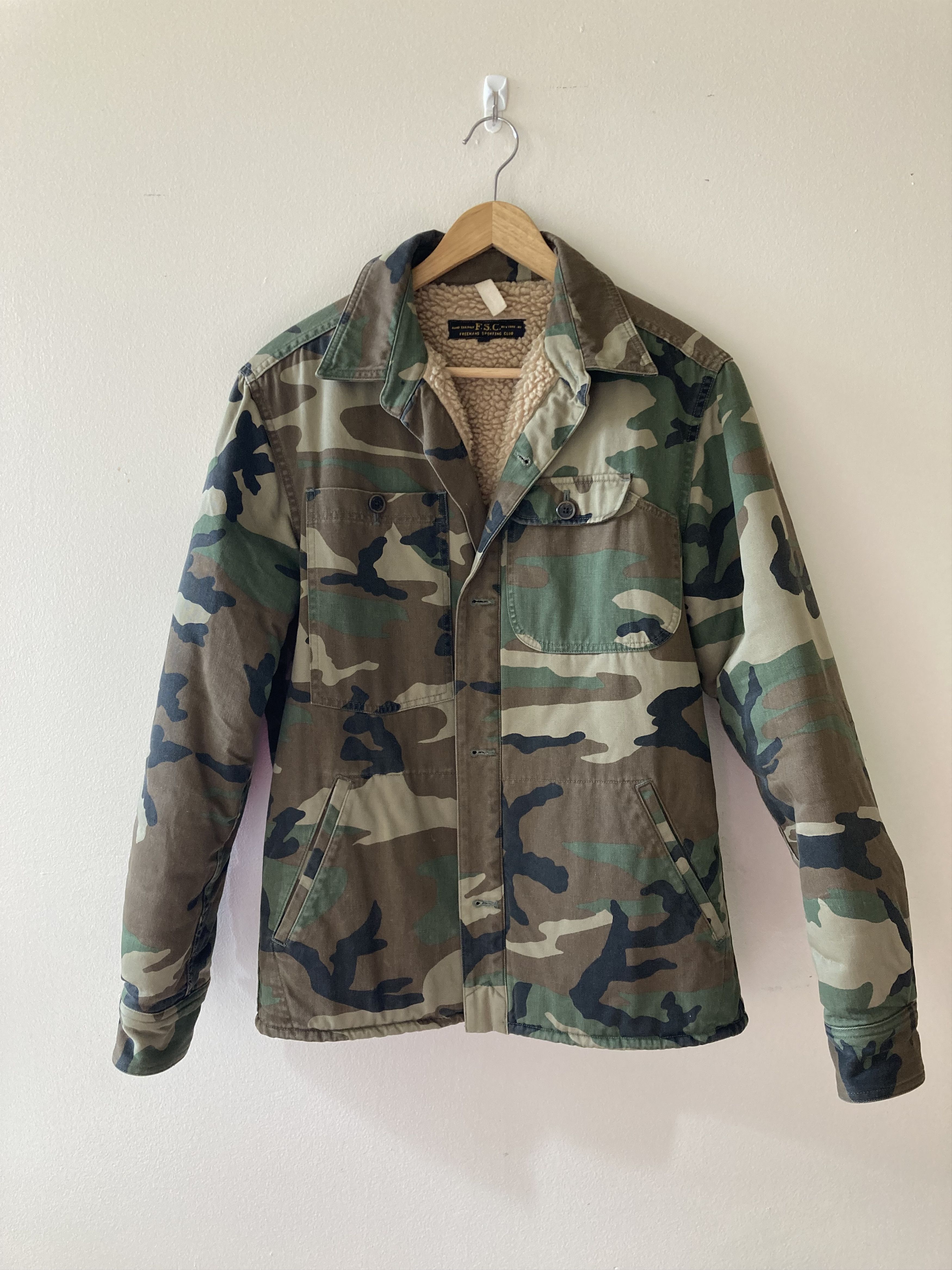 Freemans Sporting Club RFSC Camo Camouflage Army Military Style Jacket Cost Size US S / EU 44-46 / 1 - 1 Thumbnail